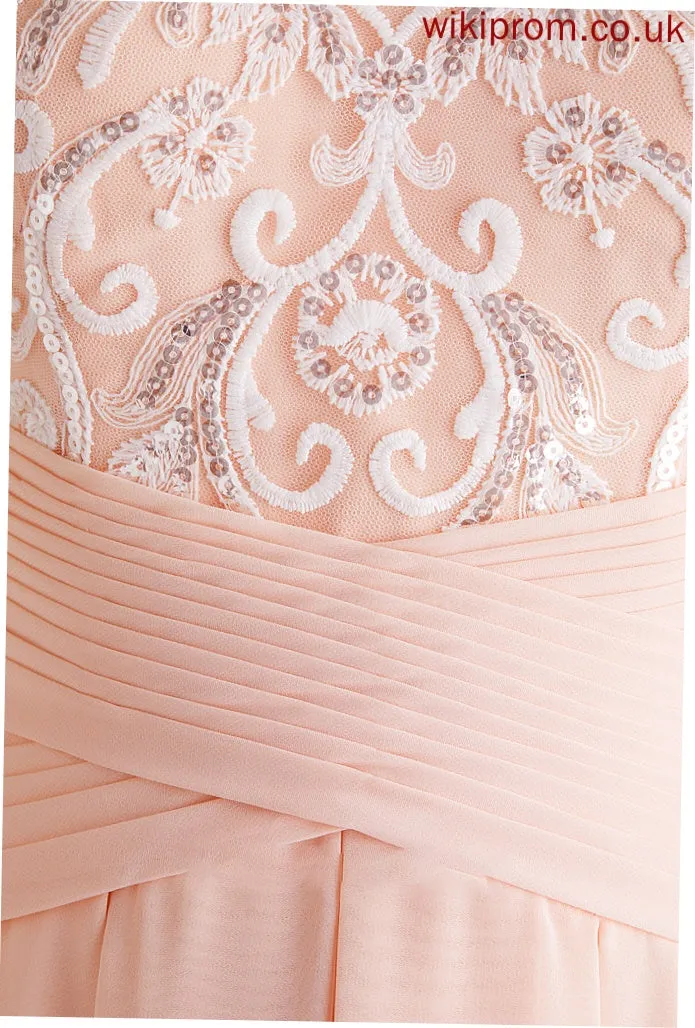 A-Line Pru Off-the-Shoulder Wedding Sequins Asymmetrical With Chiffon Wedding Dresses Dress