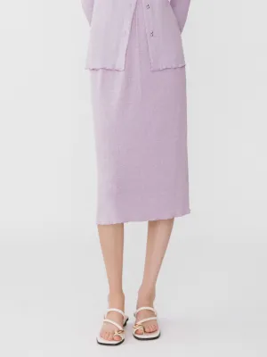 A-line Ribbed Knit Midi Skirt