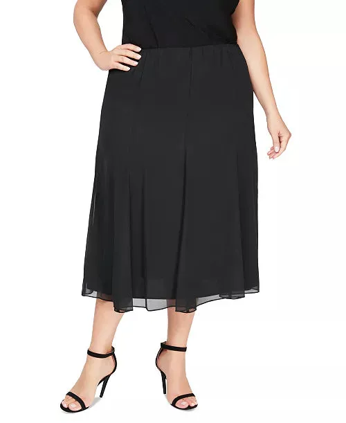 Alex Evenings Chiffon Pleated a-Line Midi Skirt