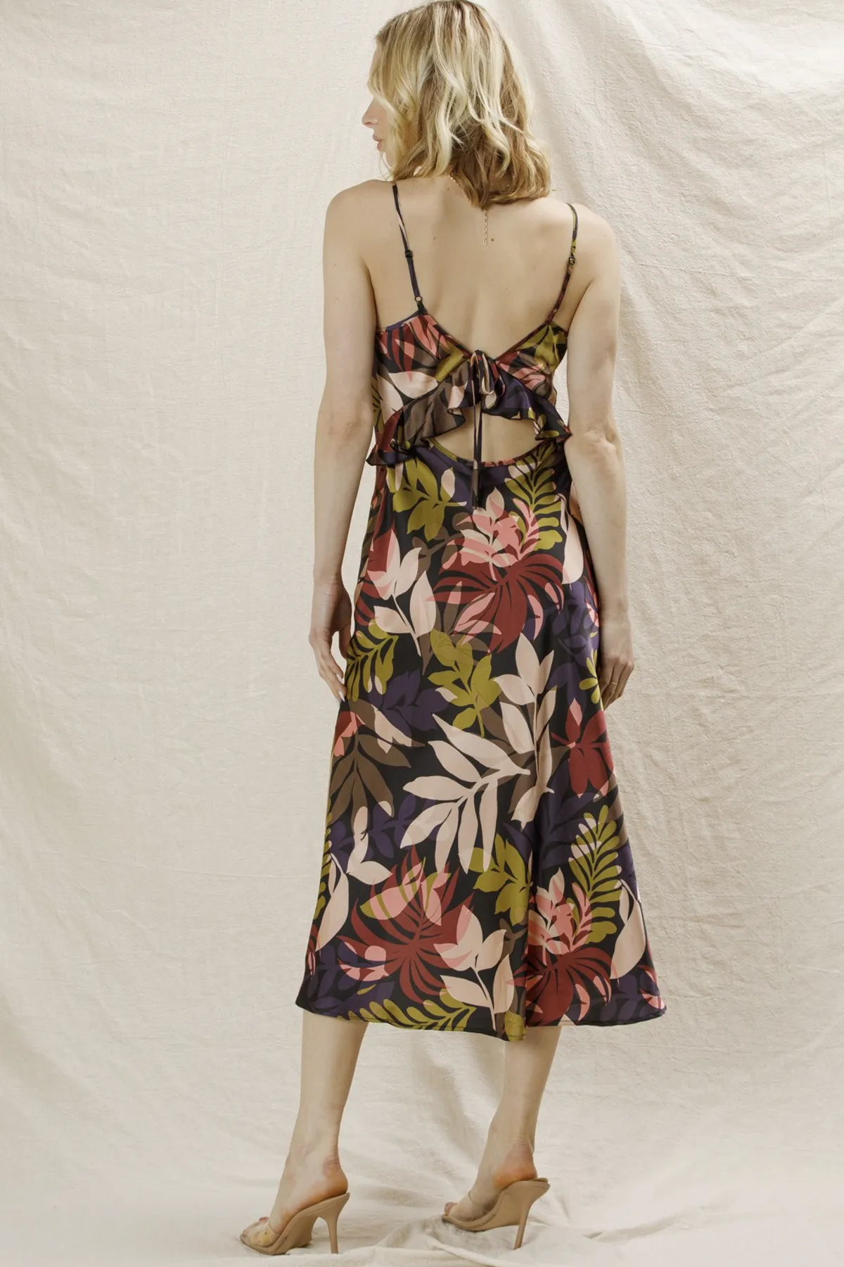 Amber Palms Midi Dress