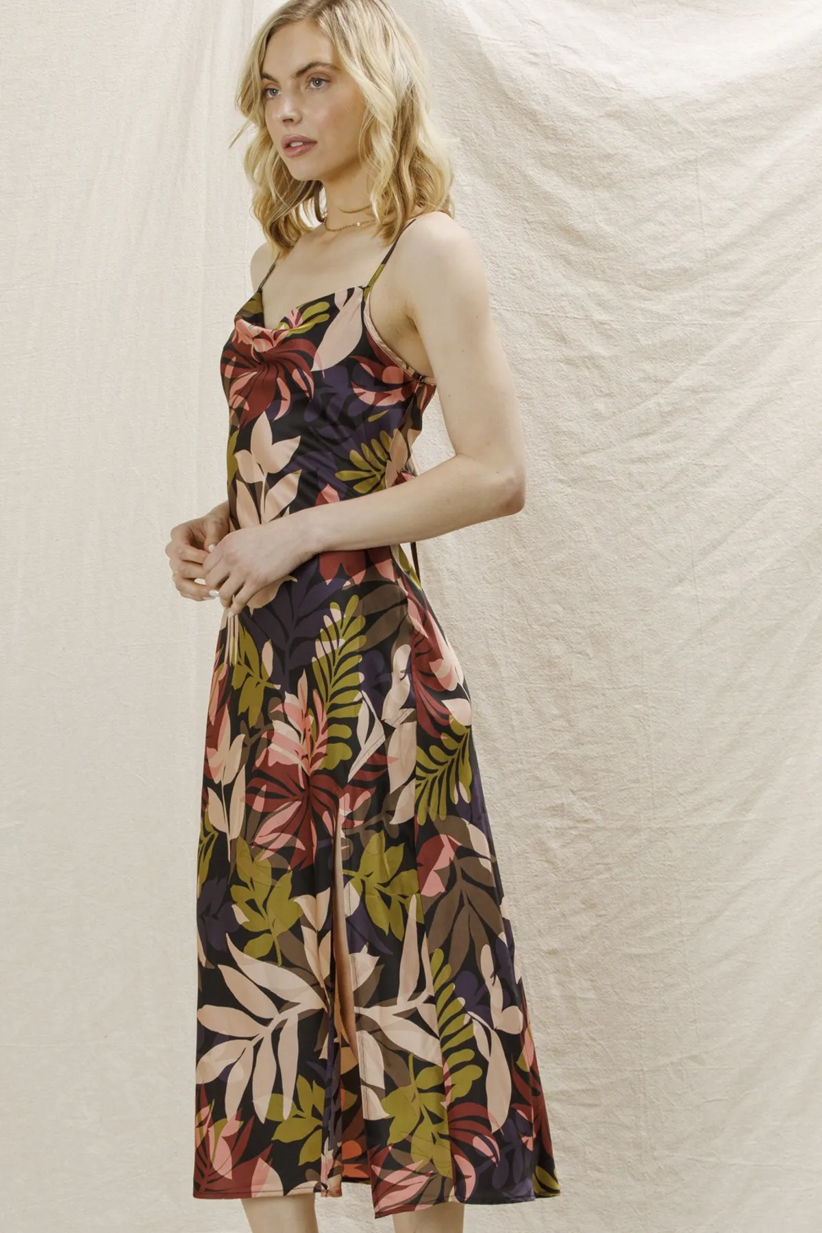 Amber Palms Midi Dress
