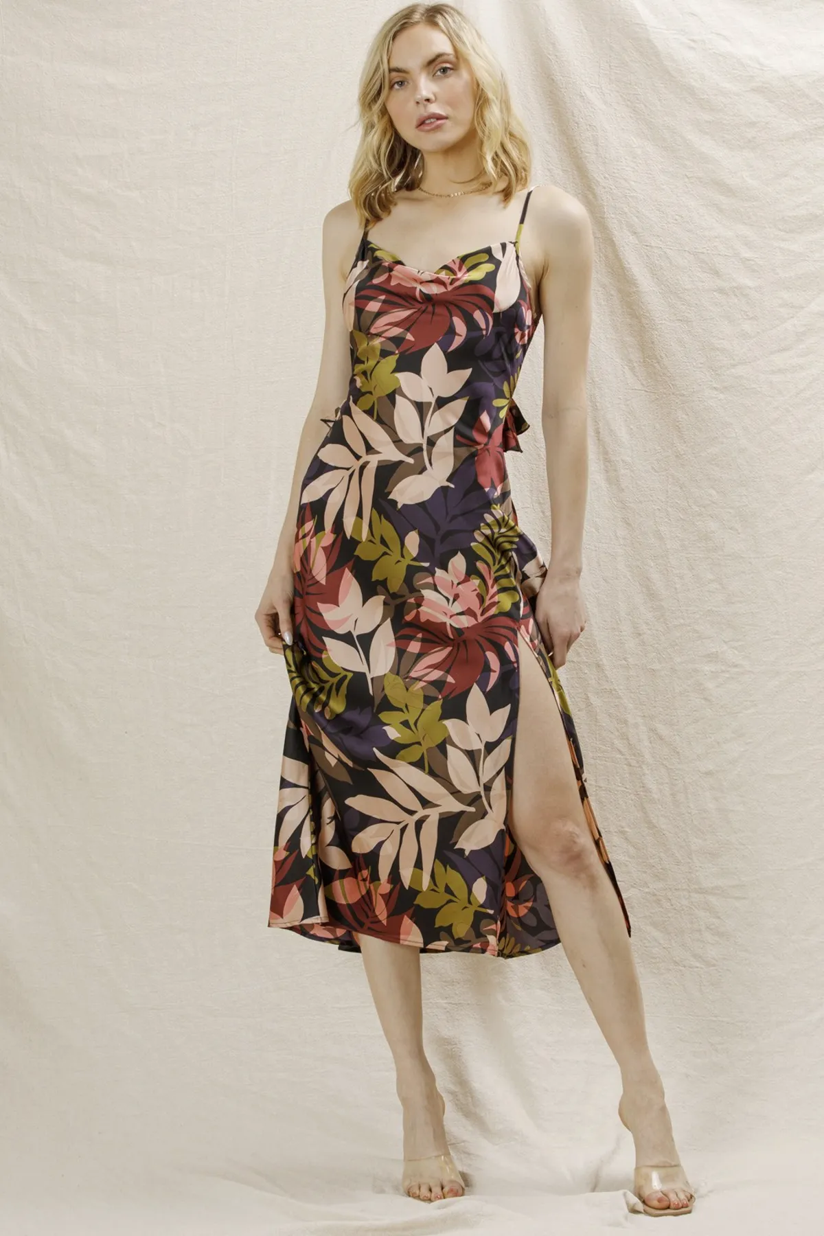 Amber Palms Midi Dress