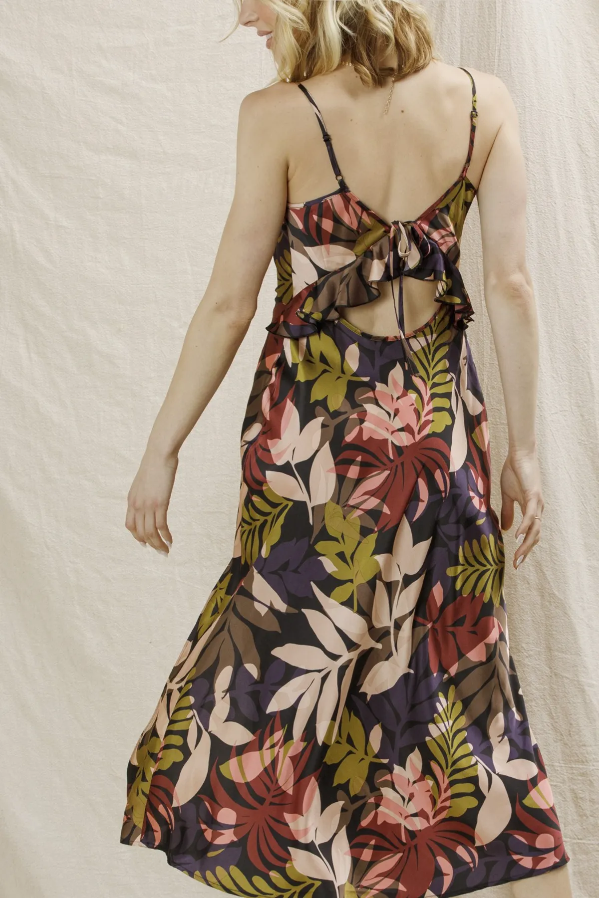 Amber Palms Midi Dress