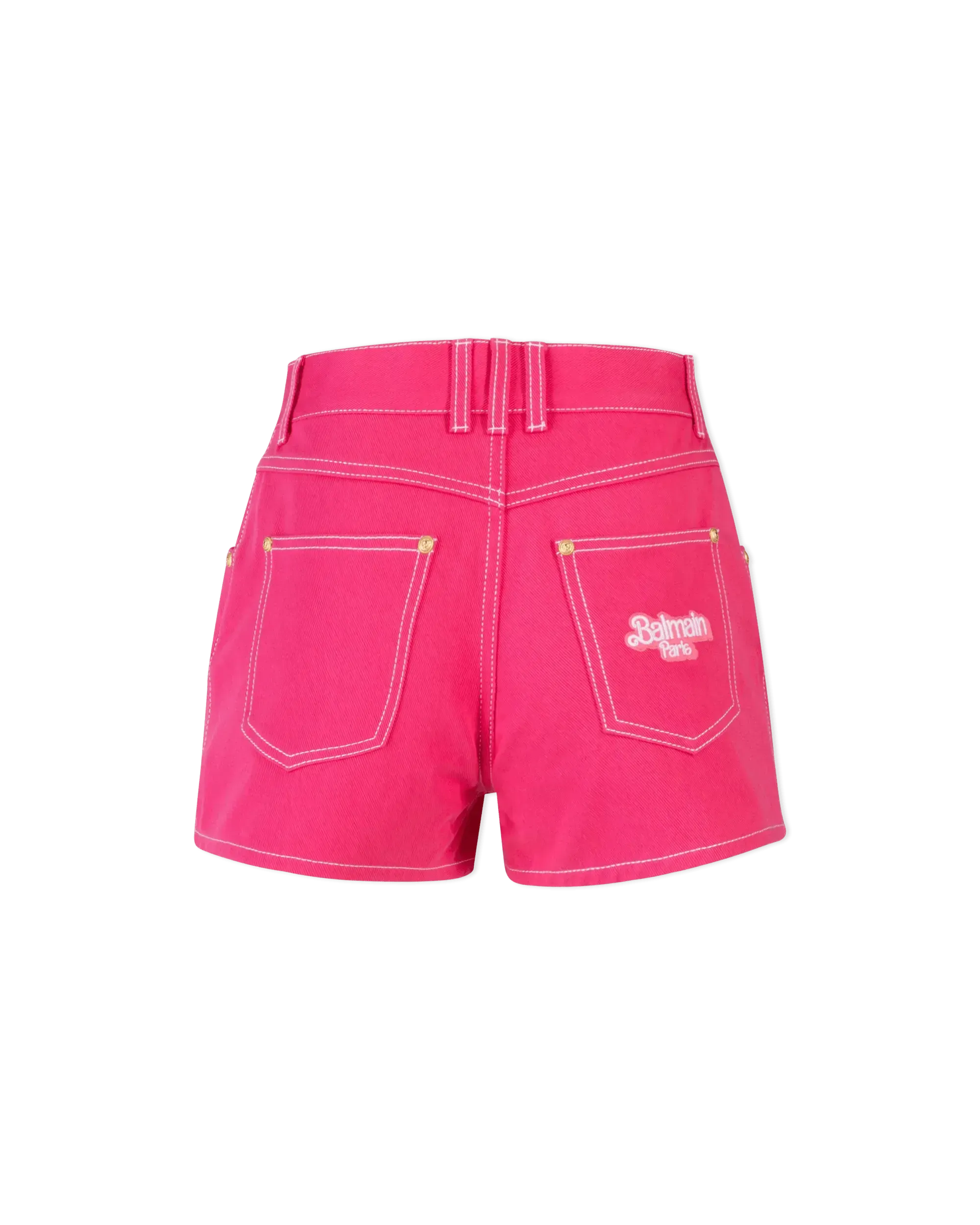 Balmain X Barbie High Waisted Denim Shorts