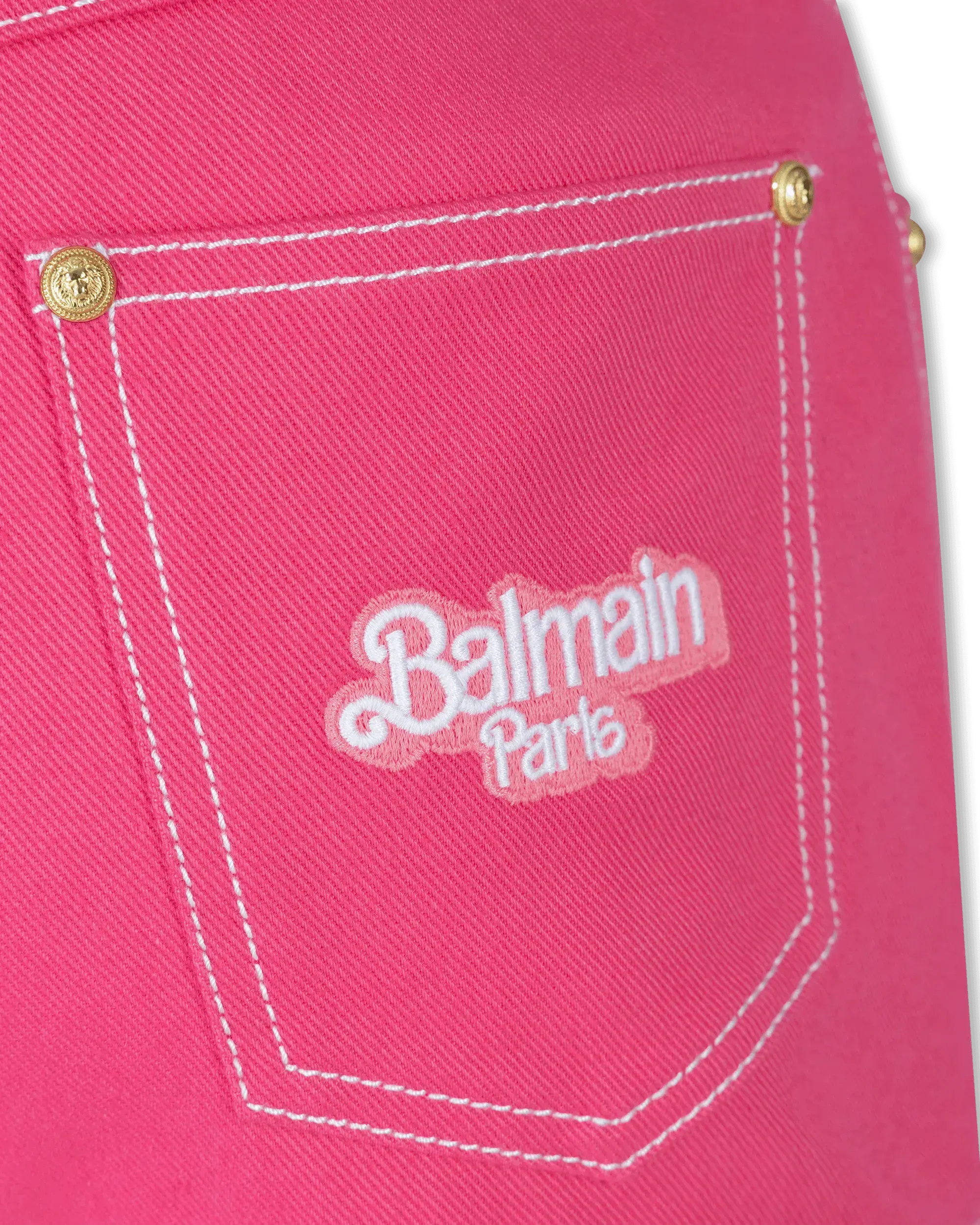 Balmain X Barbie High Waisted Denim Shorts