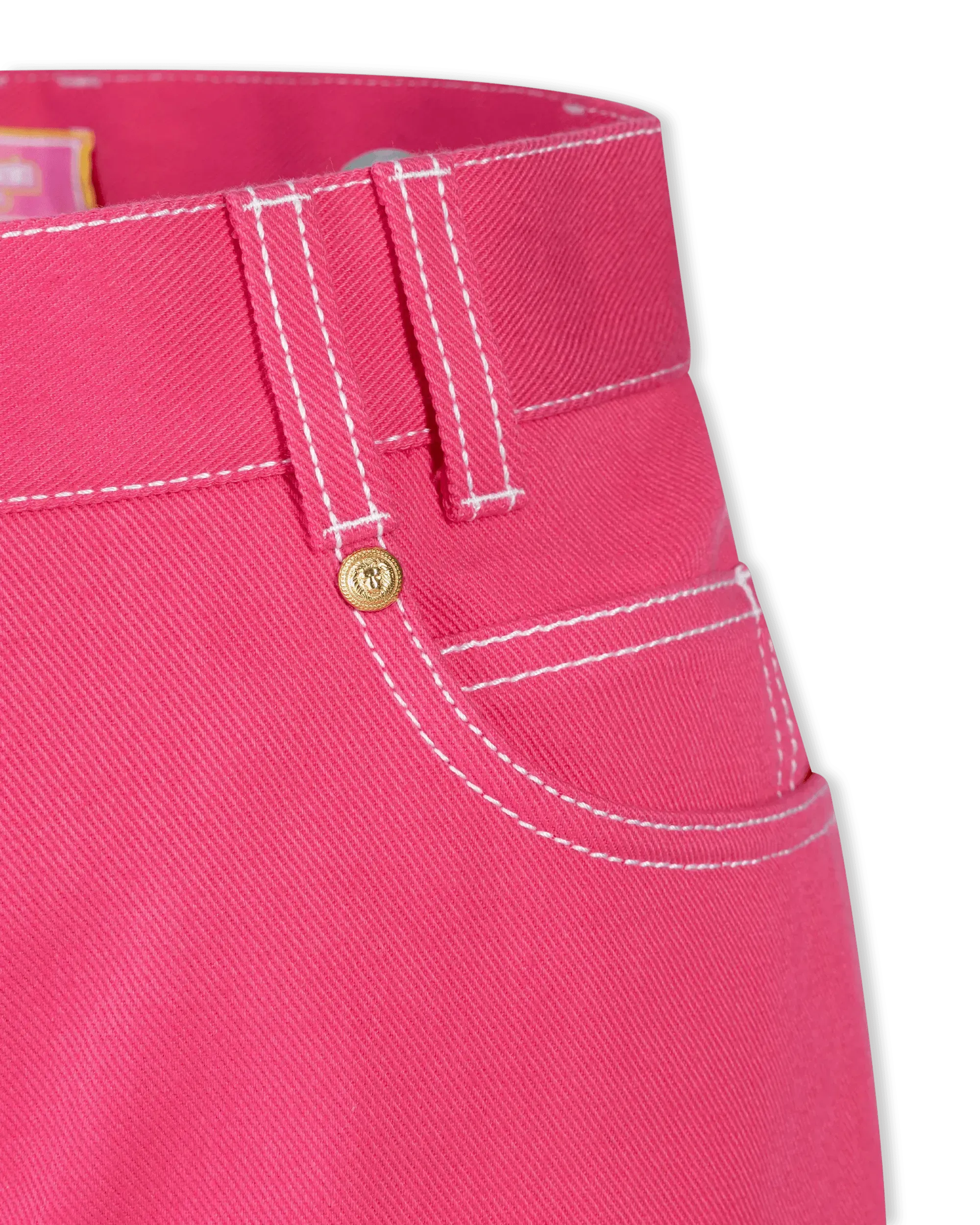 Balmain X Barbie High Waisted Denim Shorts