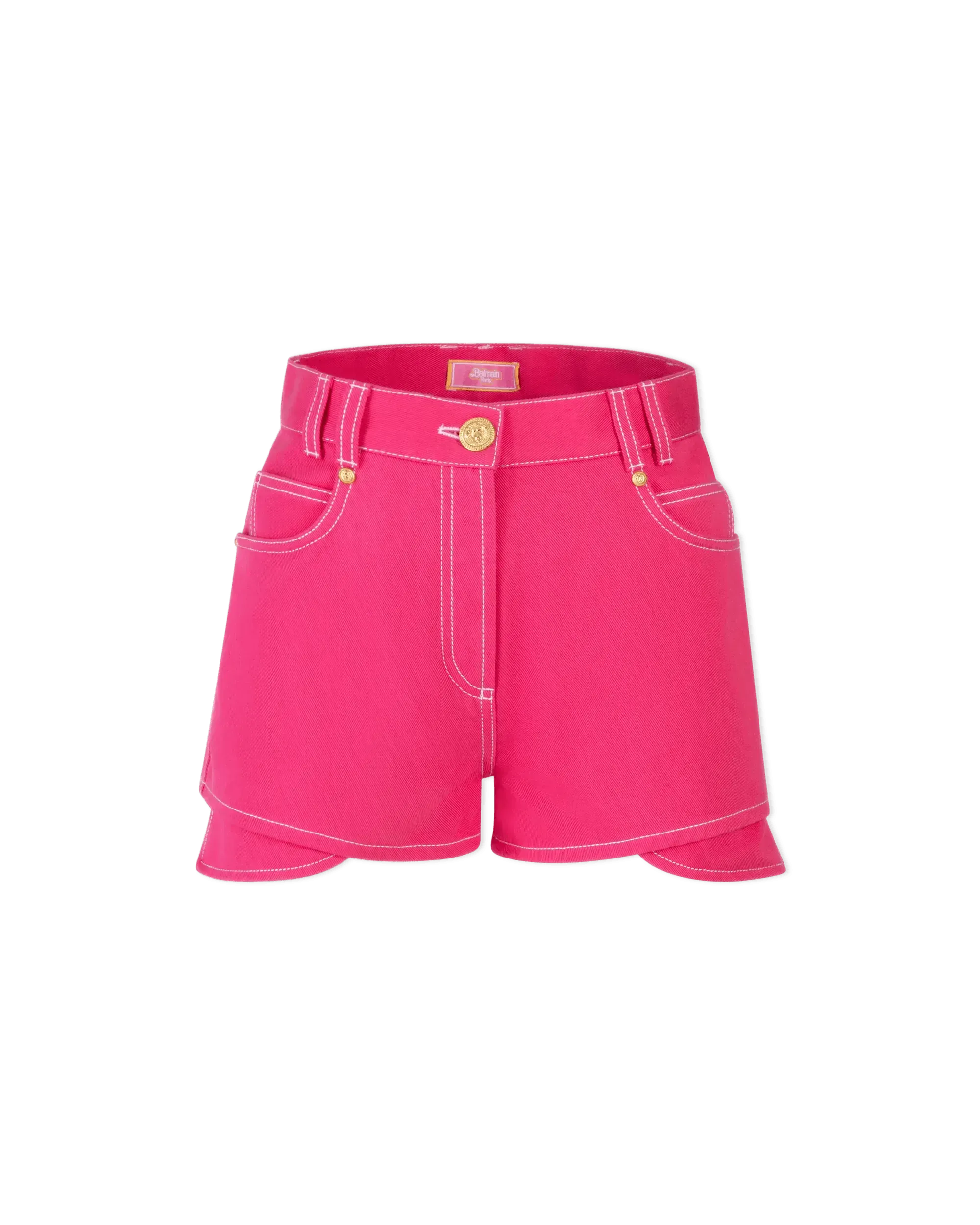 Balmain X Barbie High Waisted Denim Shorts