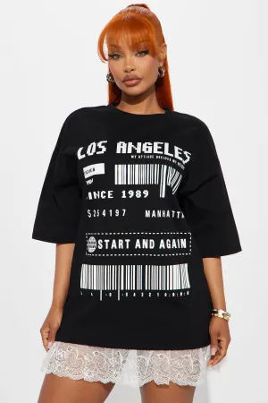 Basic Or Not T Shirt Mini Dress - Black