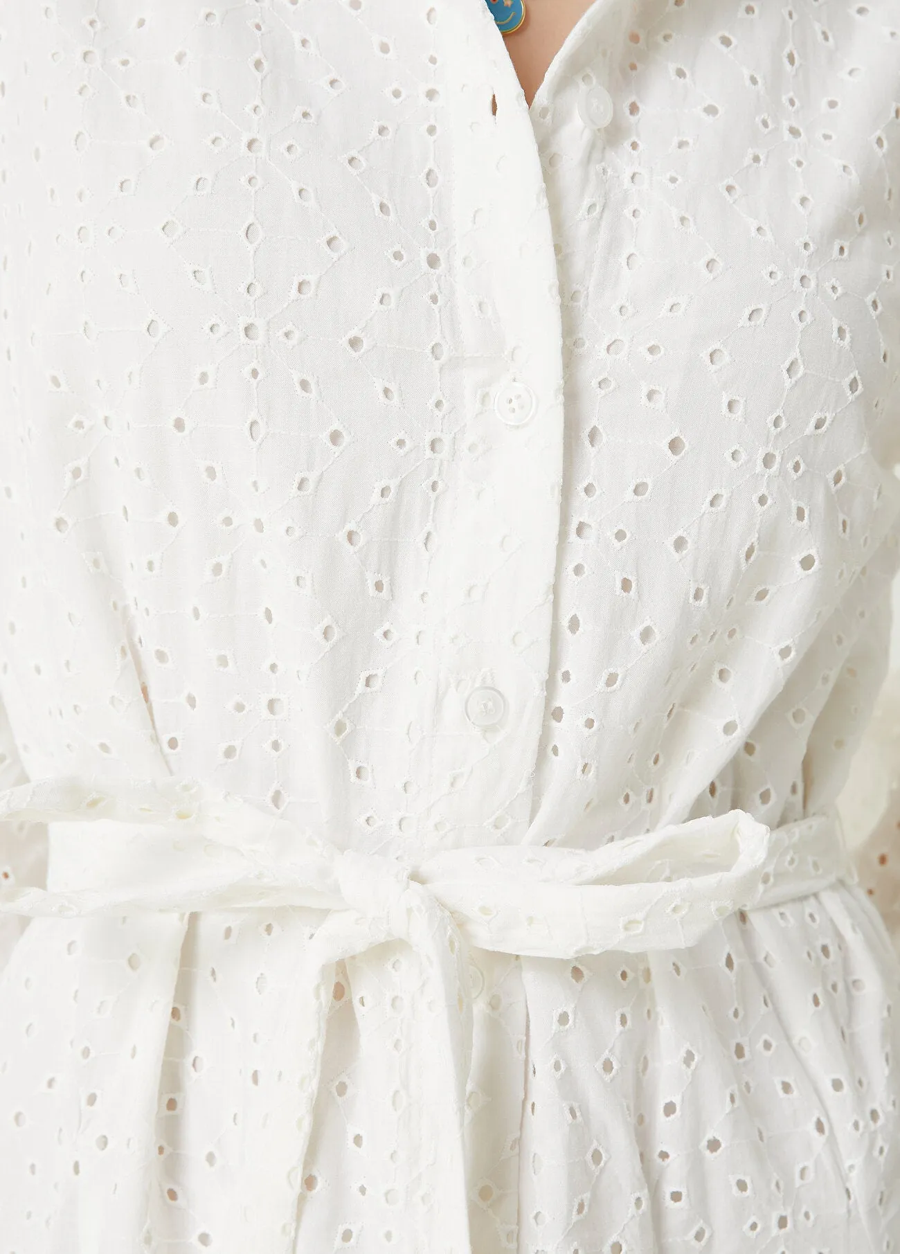 Beymen Club Embroidered Mini Shirt Dress Off White
