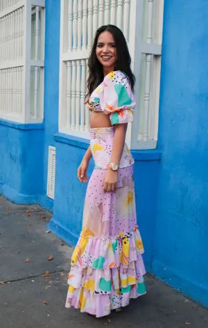 Block Print Maxi Skirt