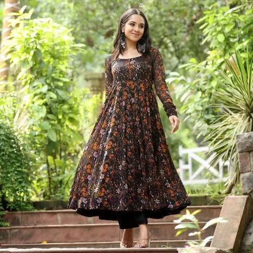 Blooming Blossom Georgette Gown Dress