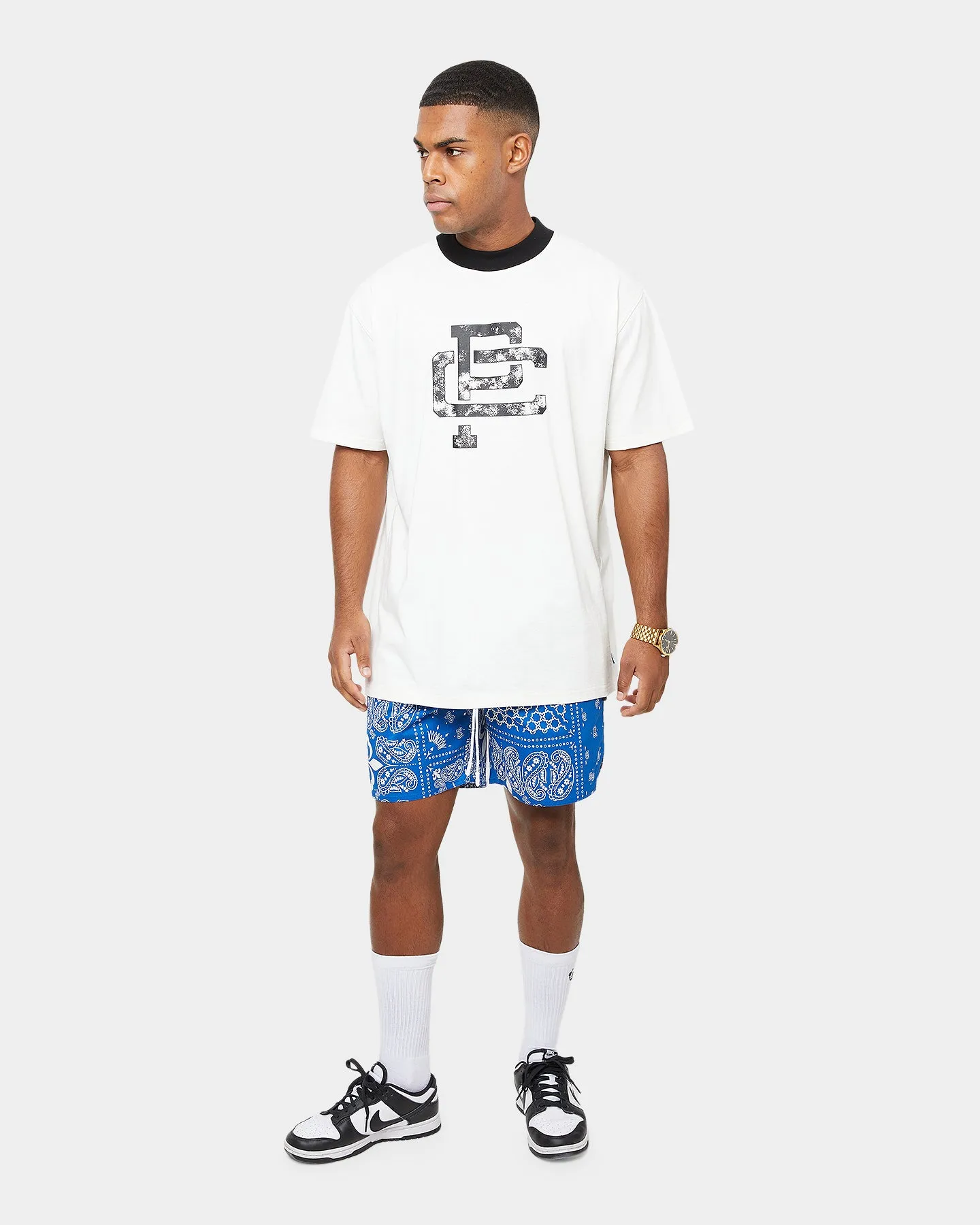 Carre Mono Ringer Oversized Short Sleeve T-Shirt Off White/Black