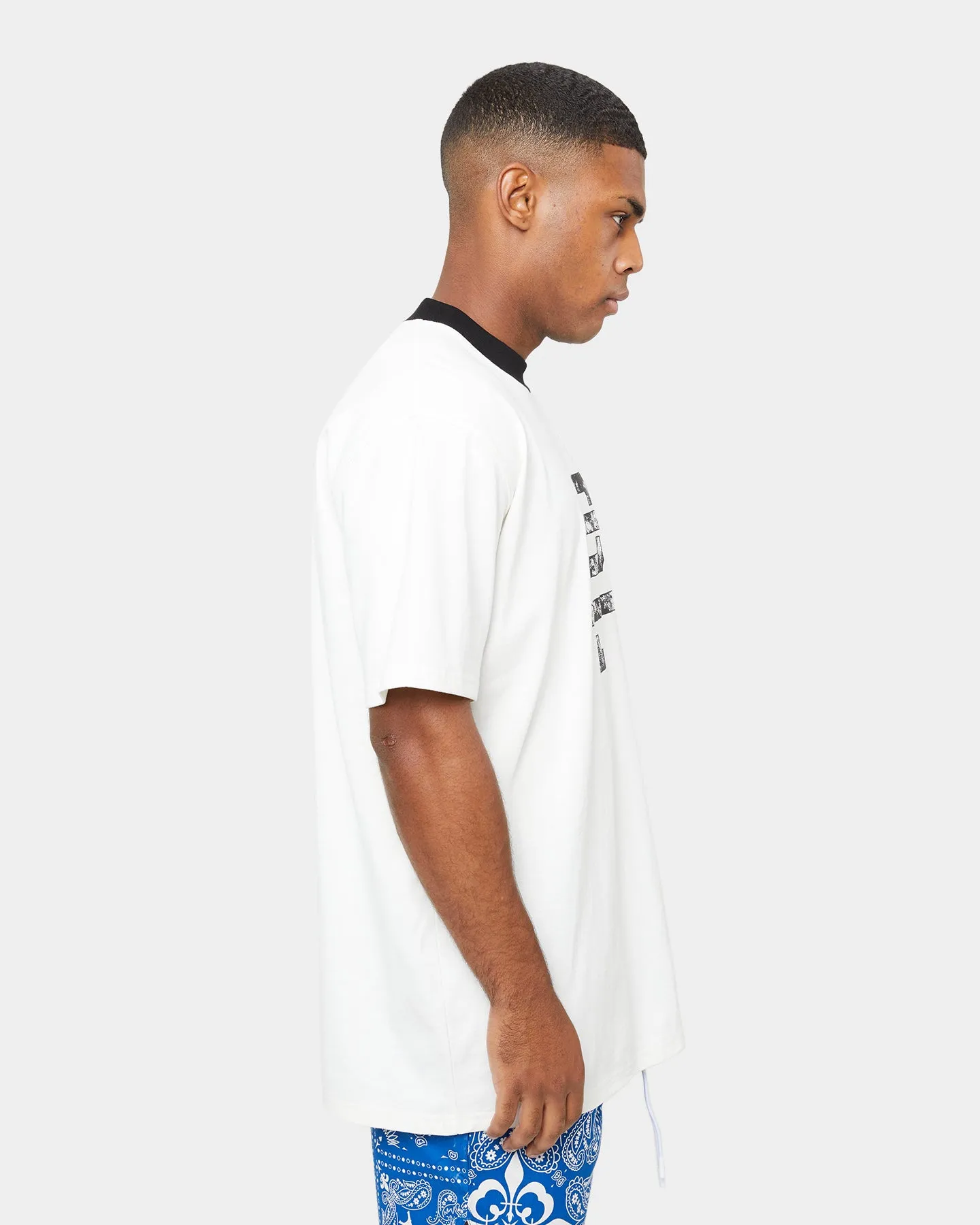 Carre Mono Ringer Oversized Short Sleeve T-Shirt Off White/Black