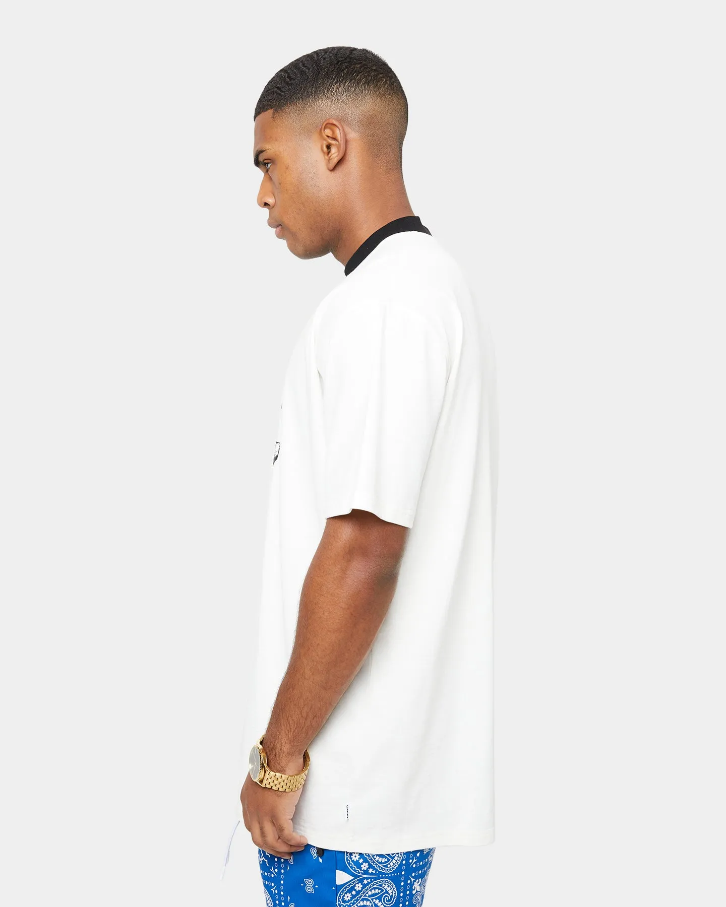 Carre Mono Ringer Oversized Short Sleeve T-Shirt Off White/Black