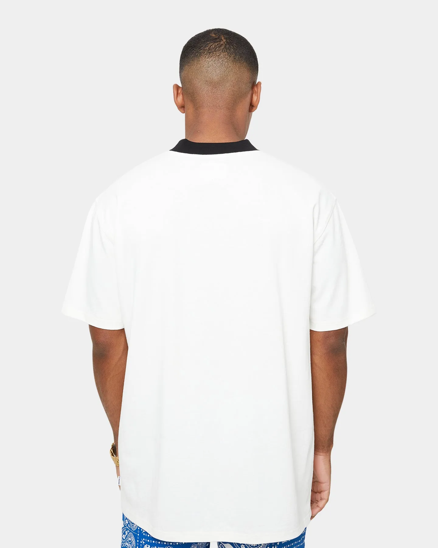 Carre Mono Ringer Oversized Short Sleeve T-Shirt Off White/Black