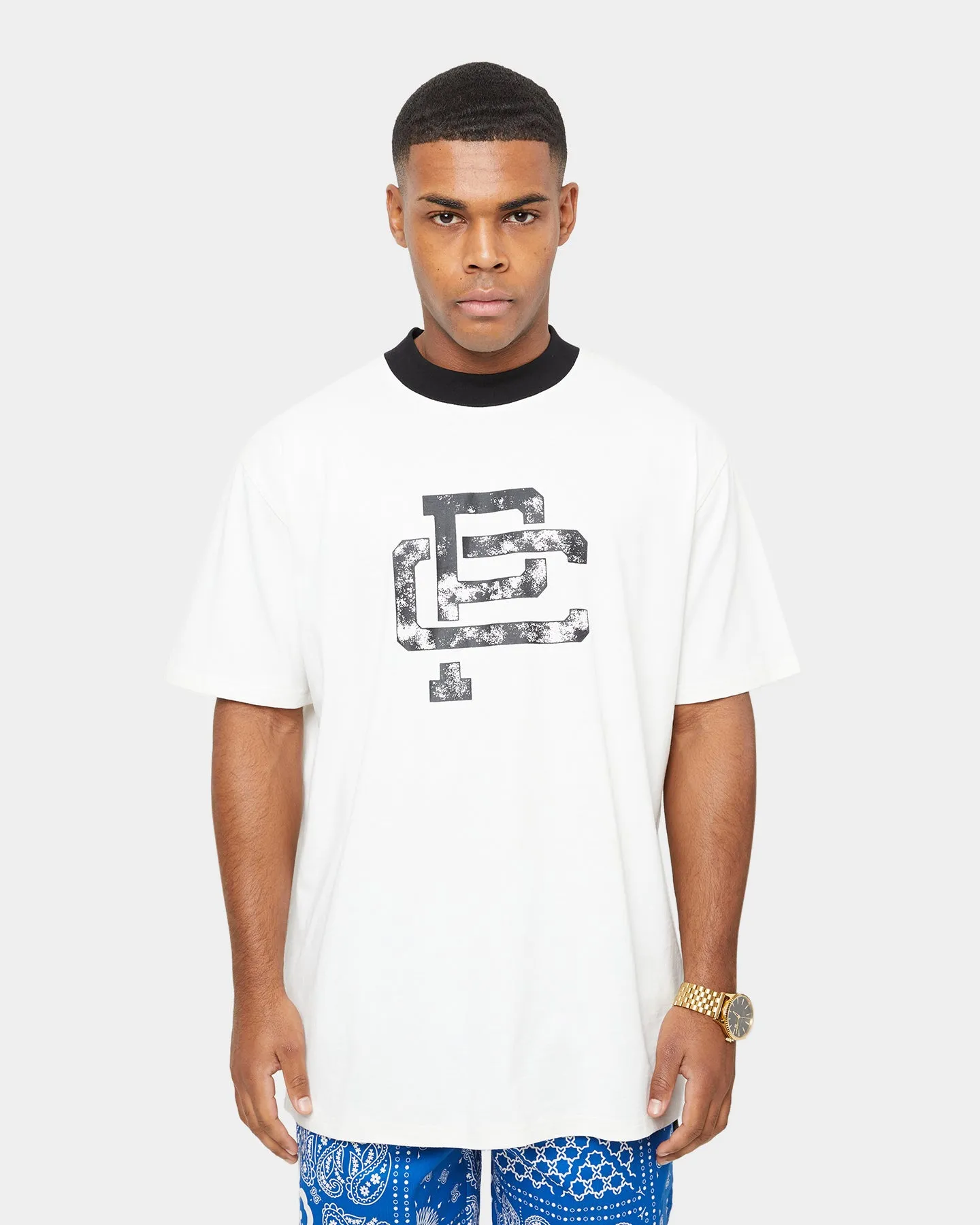 Carre Mono Ringer Oversized Short Sleeve T-Shirt Off White/Black