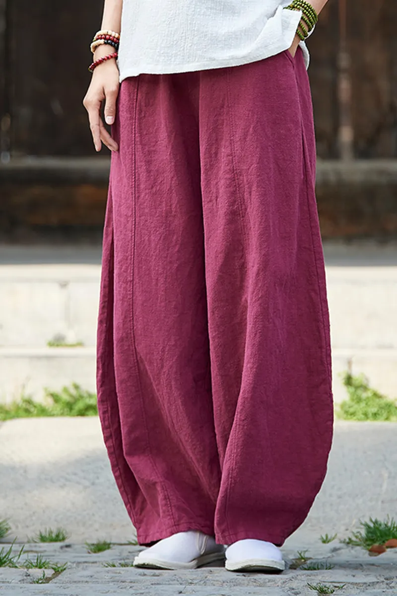 Casual Solid Patchwork Harlan Mid Waist Harlan Solid Color Bottoms(7 Colors)