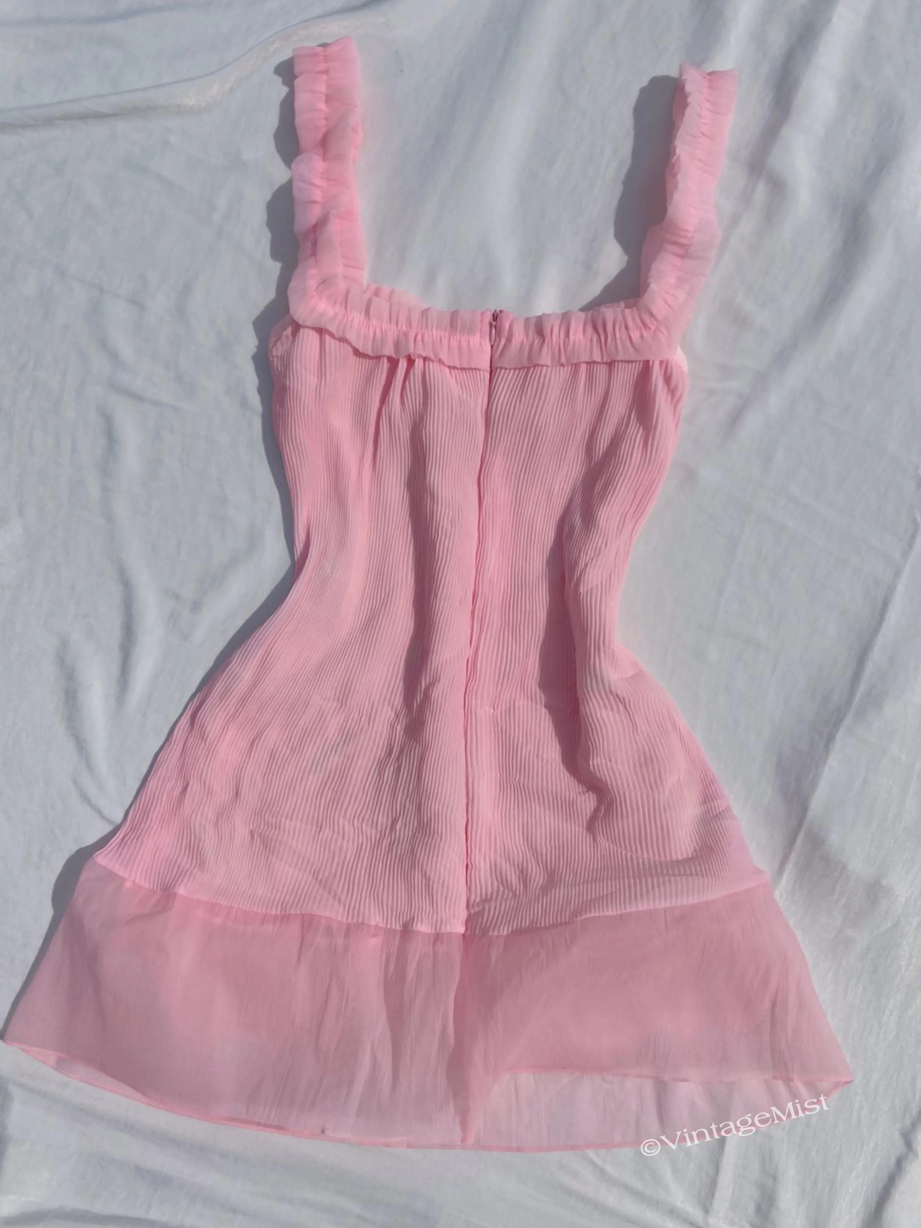 Chiffon Pleated Mini Skirt - Princess Pink