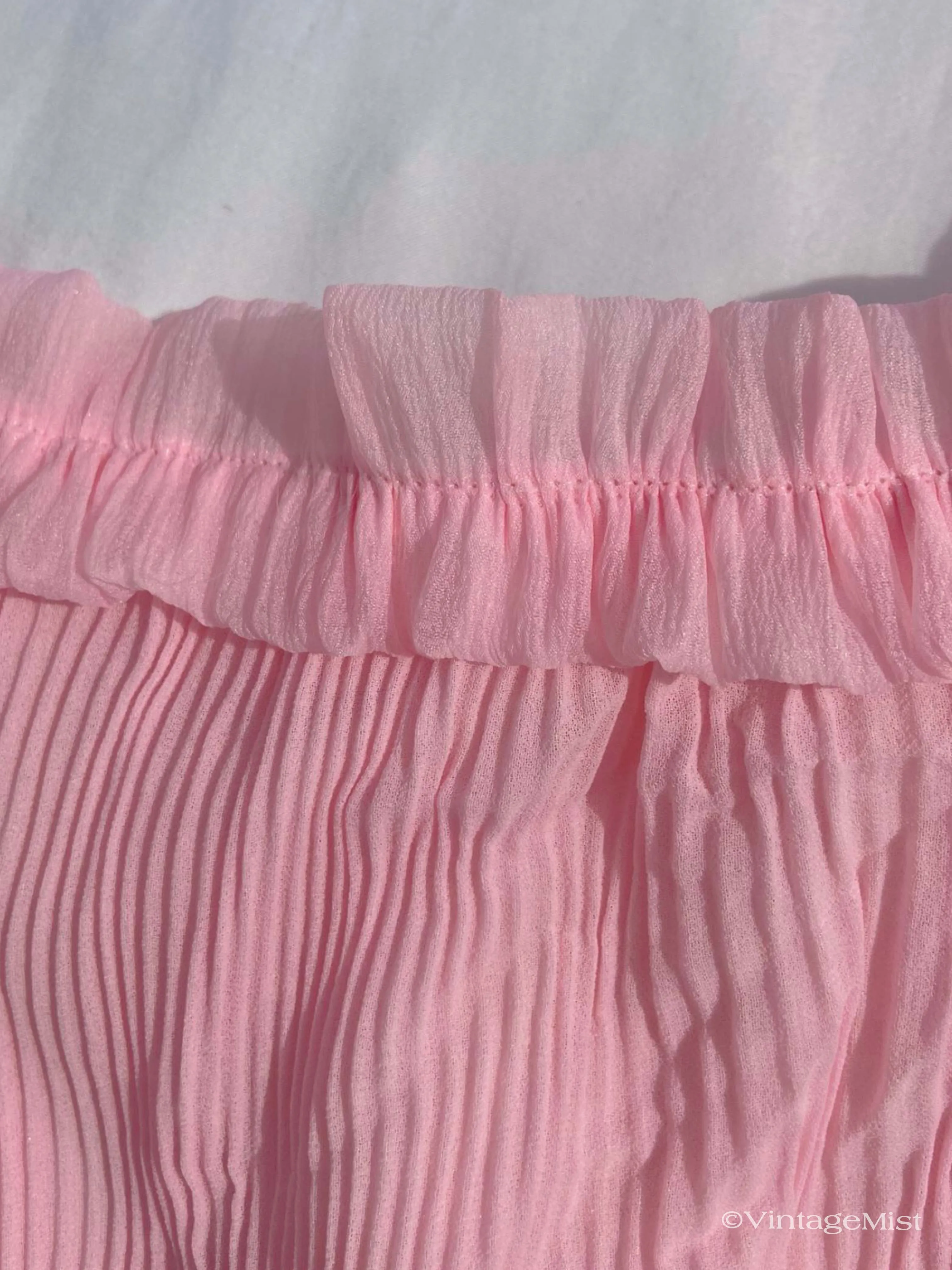 Chiffon Pleated Mini Skirt - Princess Pink