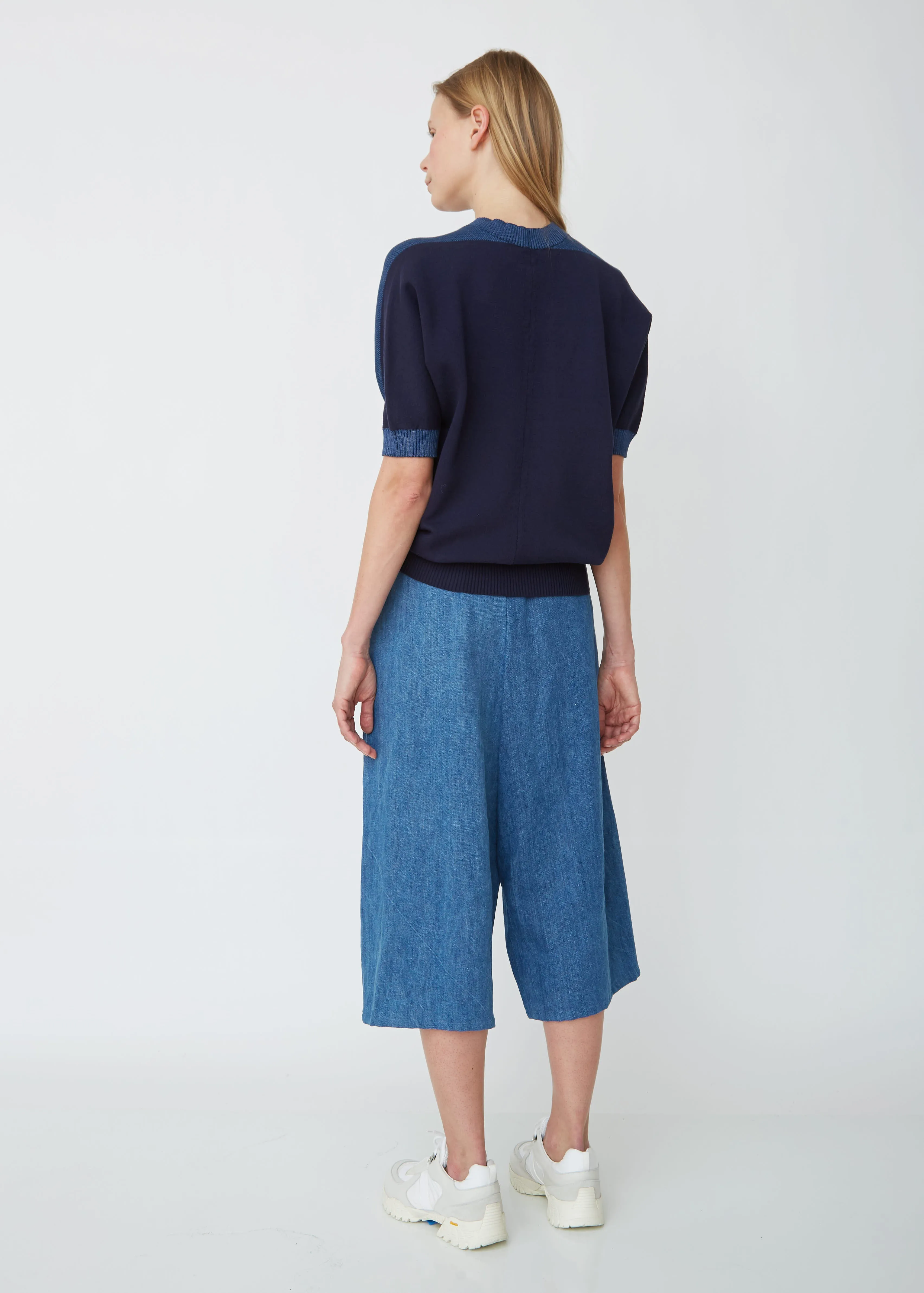 Cotton Linen Denim Wide Leg Pants