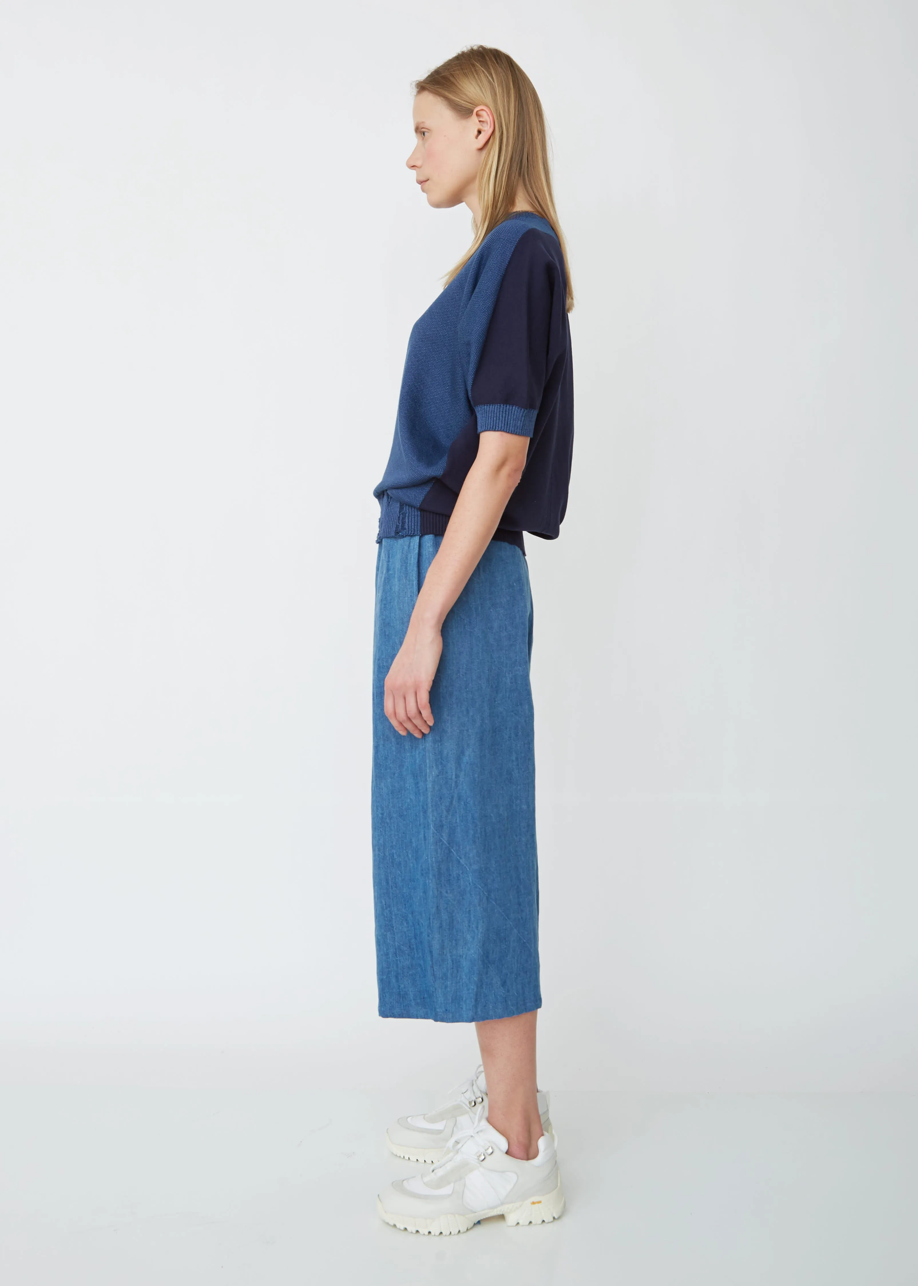 Cotton Linen Denim Wide Leg Pants