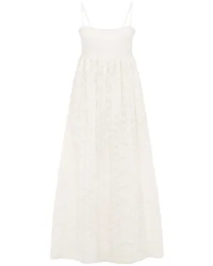 Cream Embroidered Iggy Midi Dress