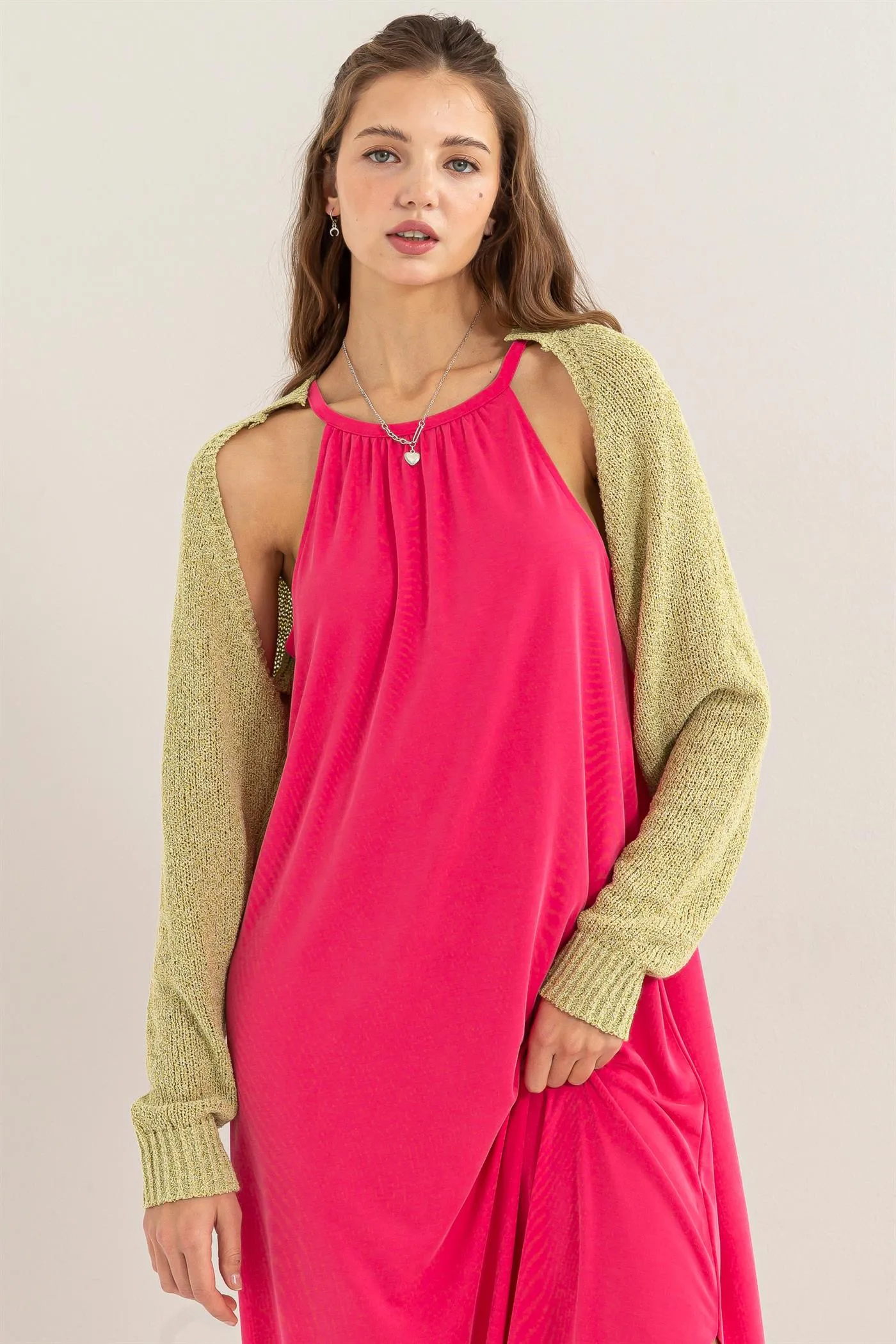 DZ24C131-Essential Long Sleeve Knit Bolero