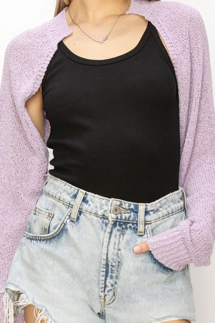 DZ24C131-Essential Long Sleeve Knit Bolero