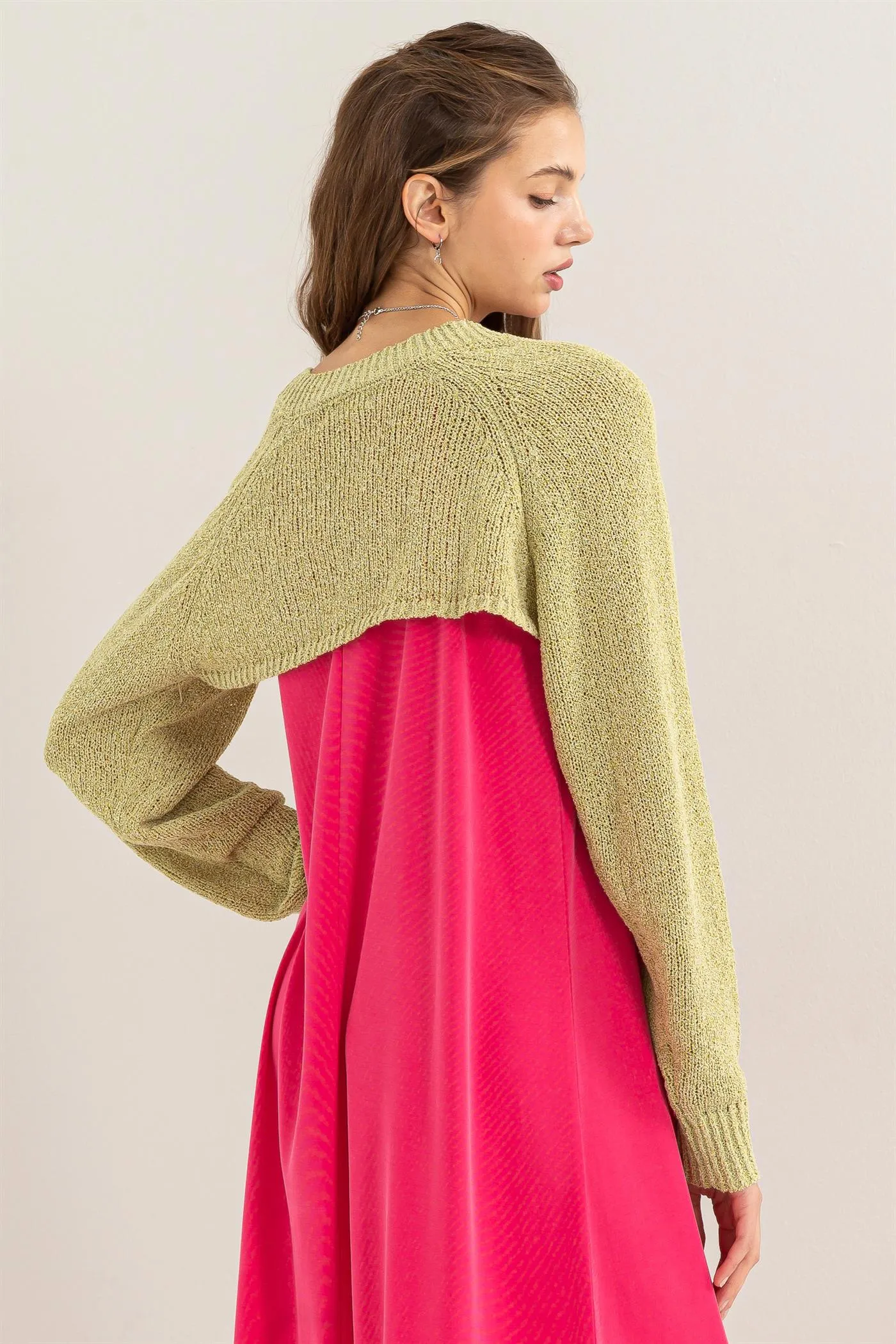 DZ24C131-Essential Long Sleeve Knit Bolero