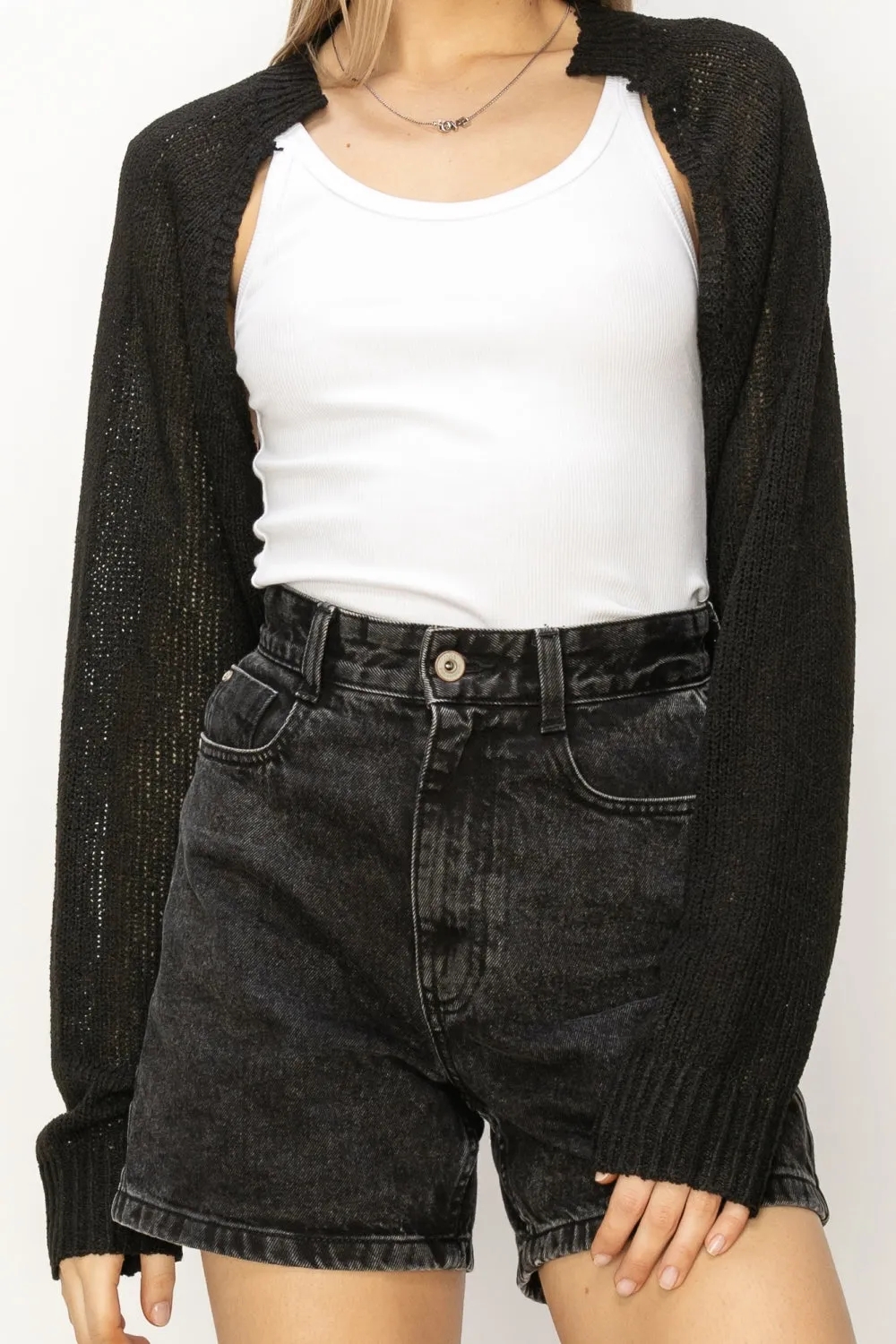 DZ24C131-Essential Long Sleeve Knit Bolero