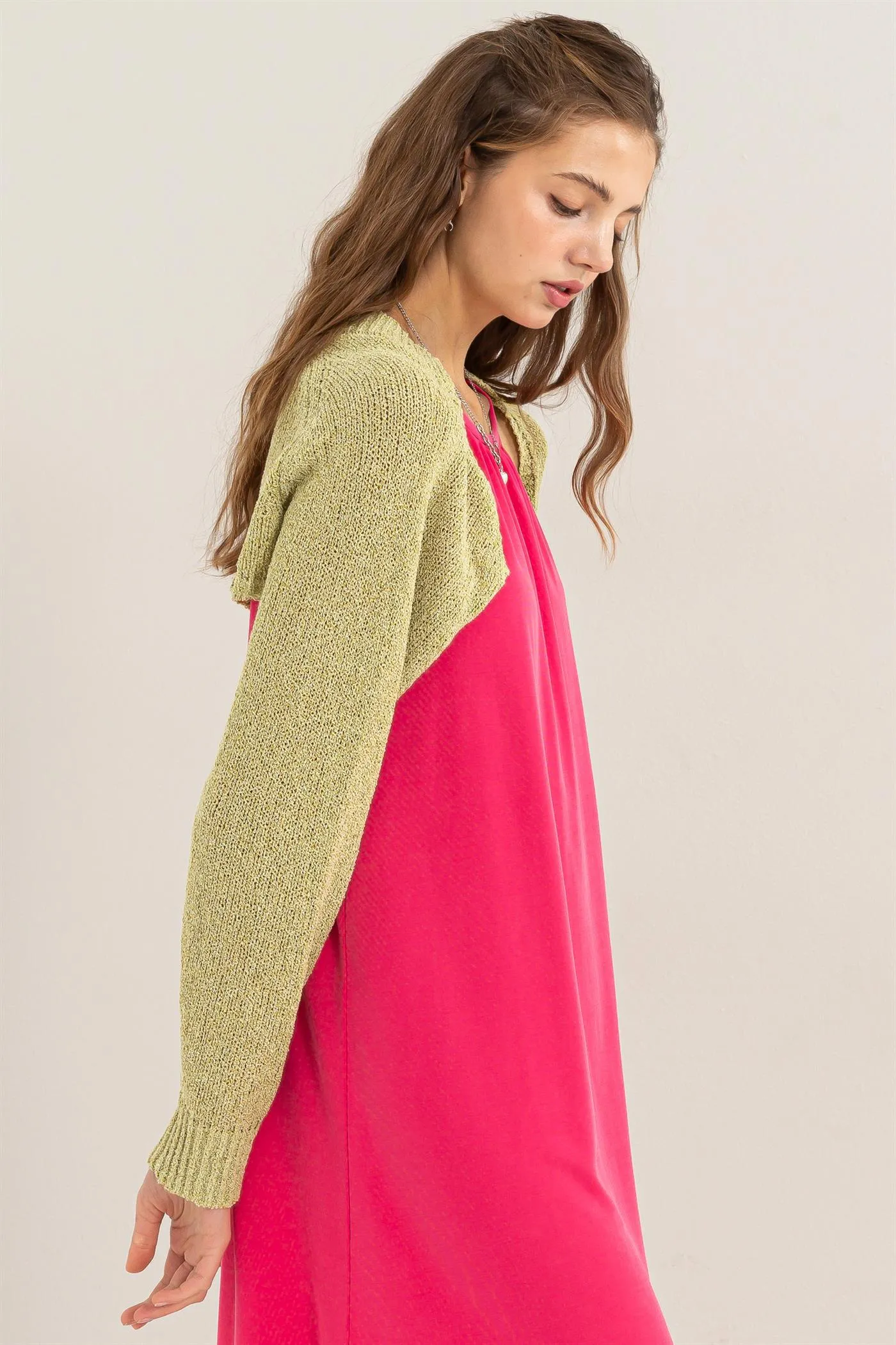 DZ24C131-Essential Long Sleeve Knit Bolero