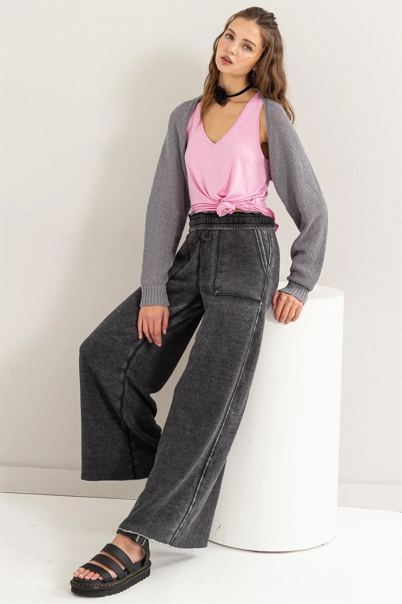 DZ24C131-Essential Long Sleeve Knit Bolero