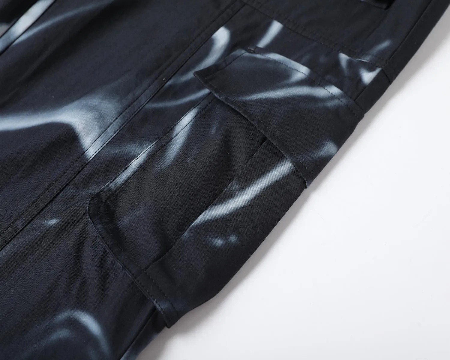 EC Nylon Marble Cargo Pants / Black