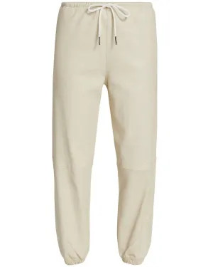 Ecru Leather Jogger