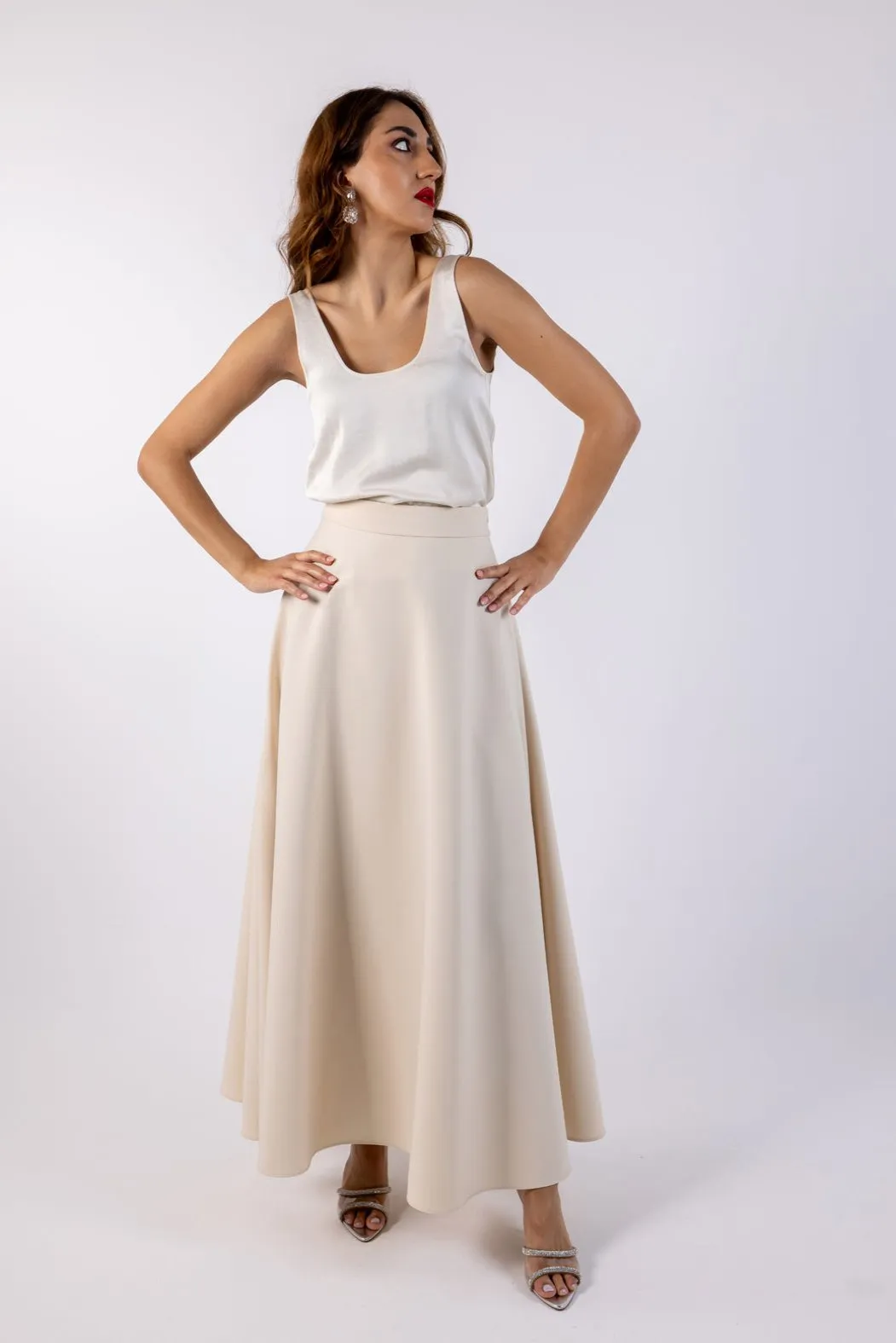 Elegant A-Line Maxi Skirt