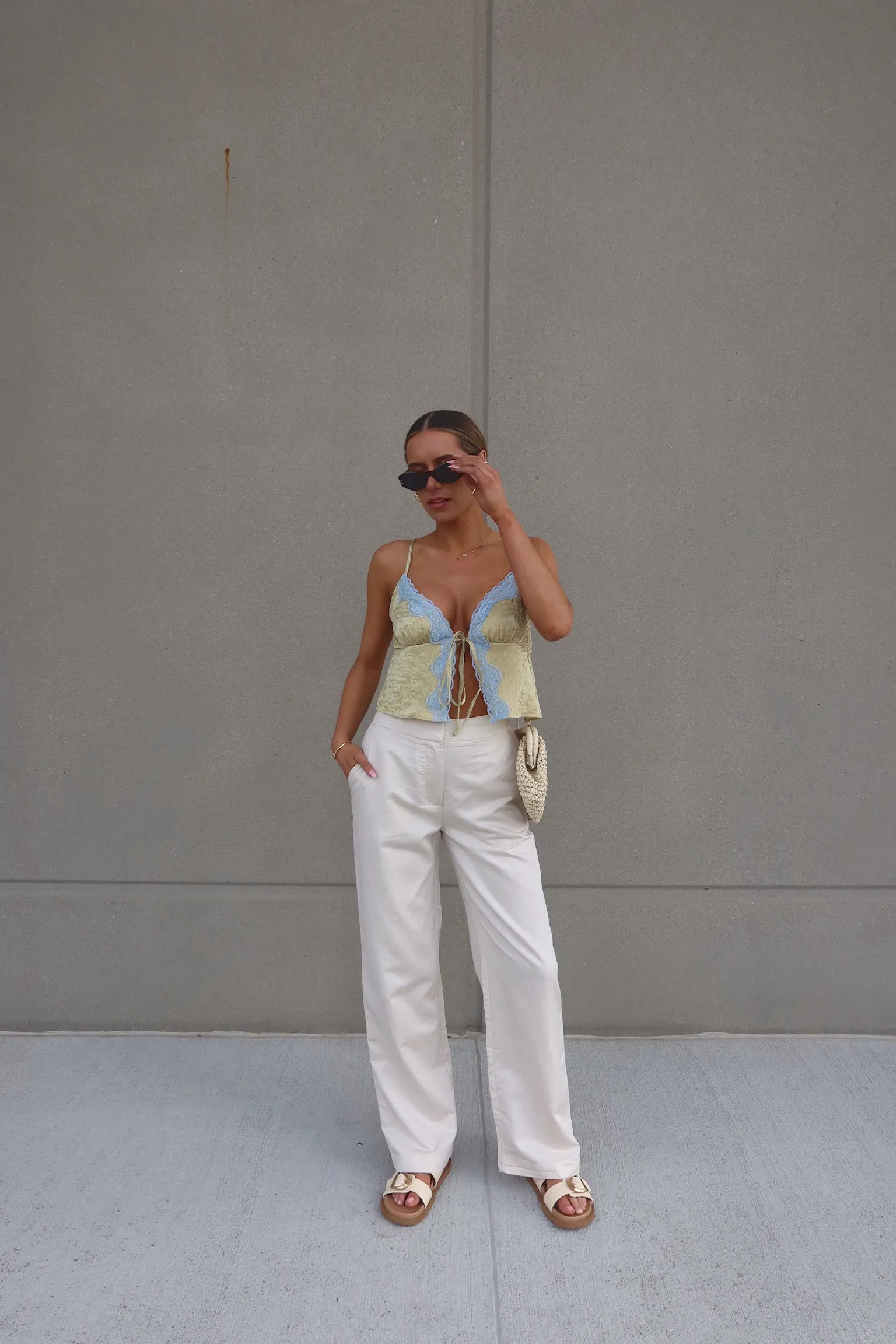 Emelia Natural Linen Straight Leg Pants