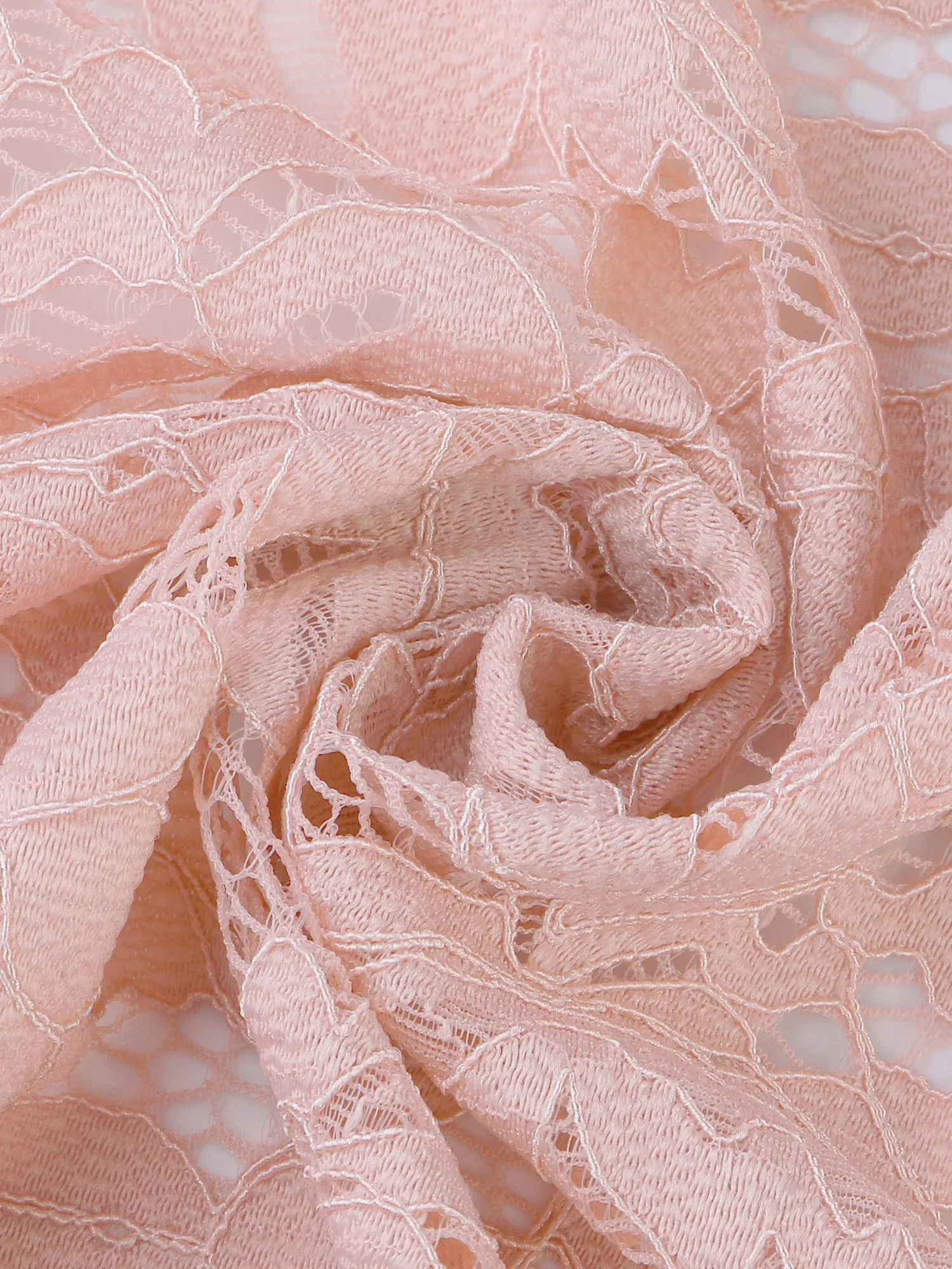 Floral Lace Tie Front Ruffled Hem Sheer Crop Bolero Shrug