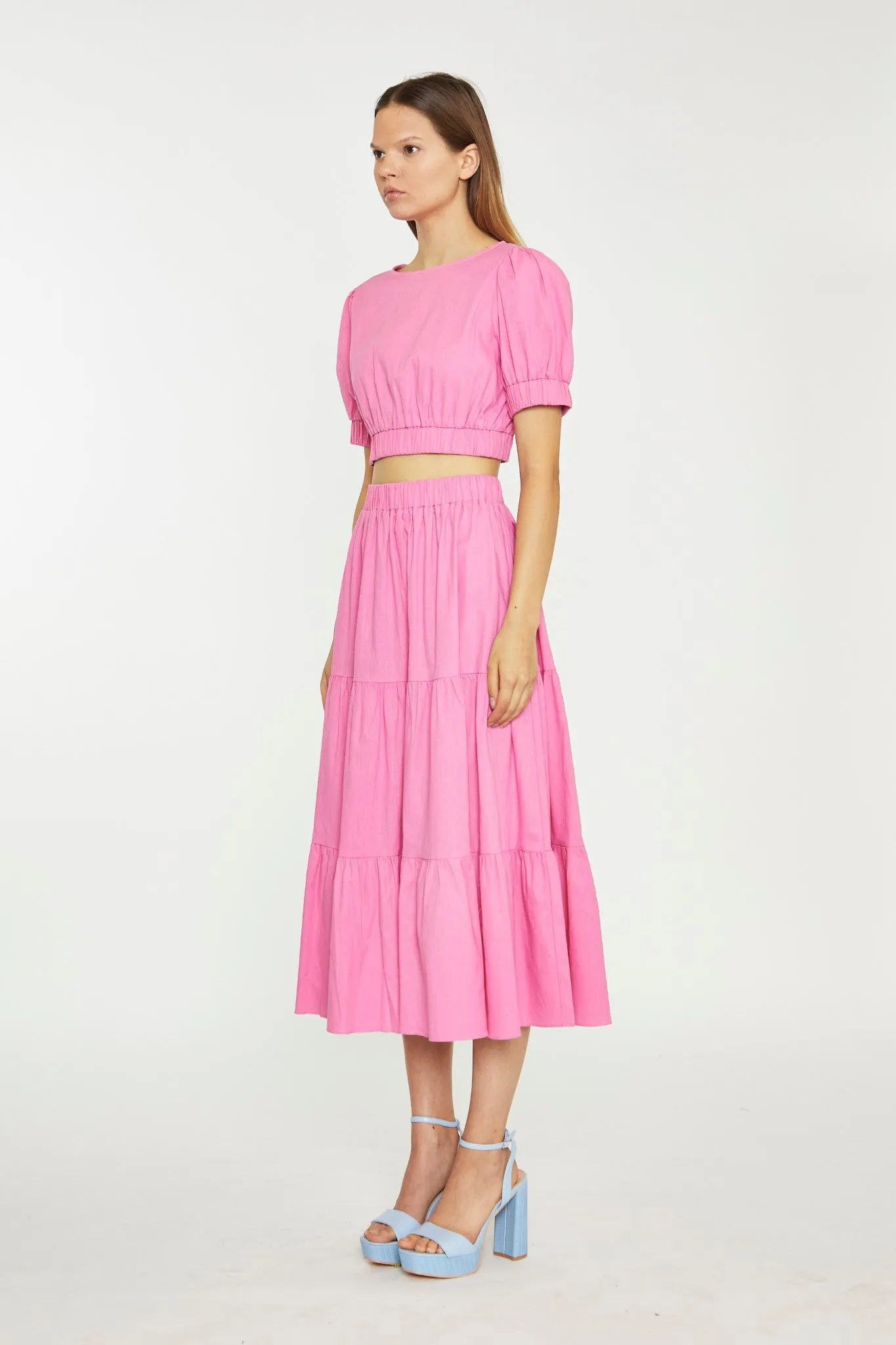 Glamorous Womens Azalea Tiered Midi-Skirt