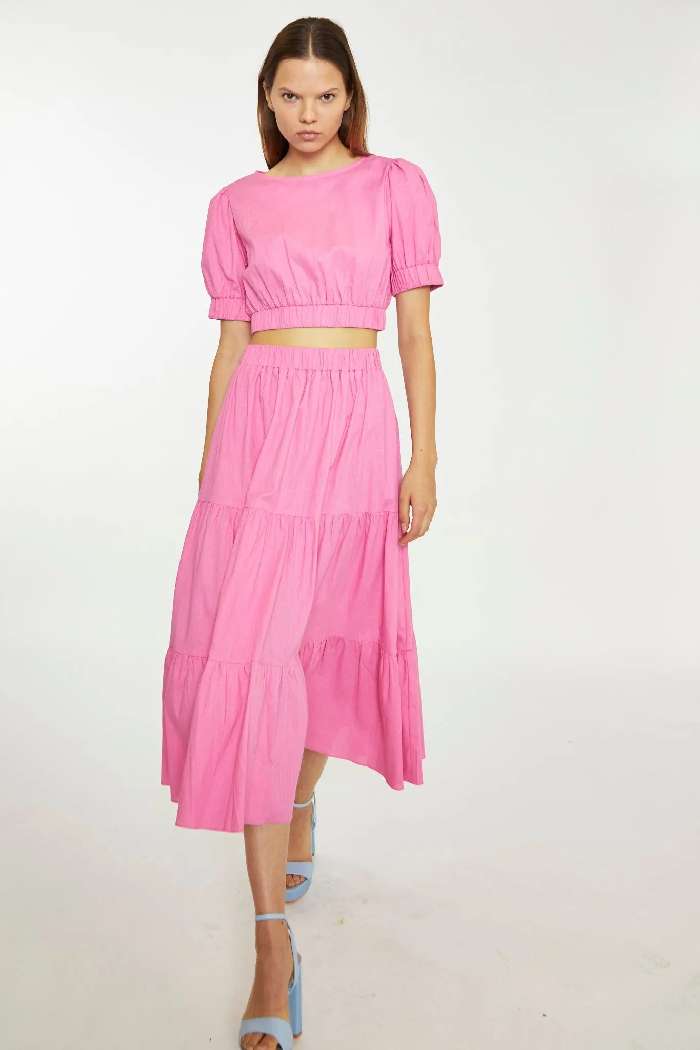 Glamorous Womens Azalea Tiered Midi-Skirt