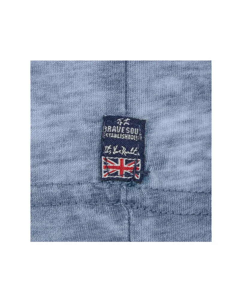GonzaloB Crew Neck Burn Out T-Shirt in Vintage Indigo