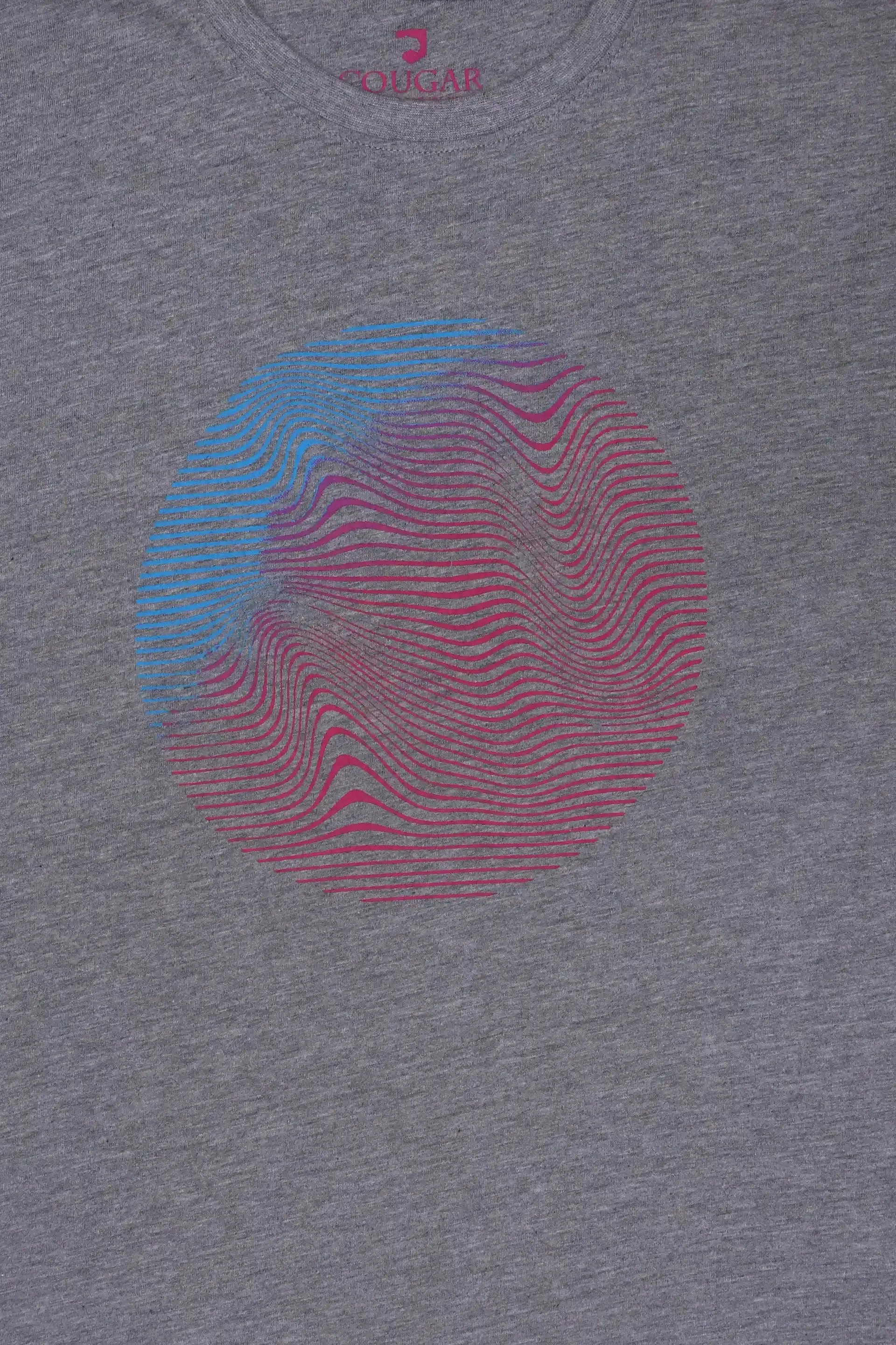 Grey Crew Neck Graphic T-Shirt