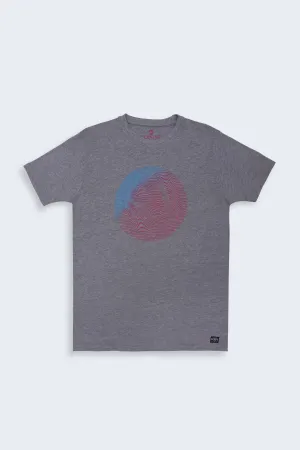 Grey Crew Neck Graphic T-Shirt