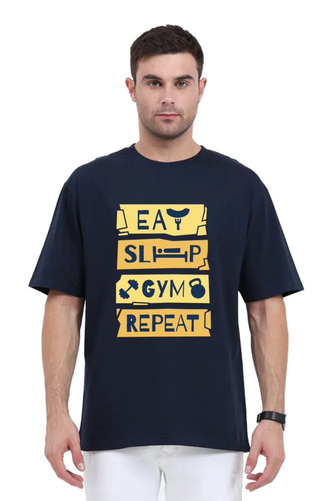 Gym Routine Printed Oversized T-shirt for Men