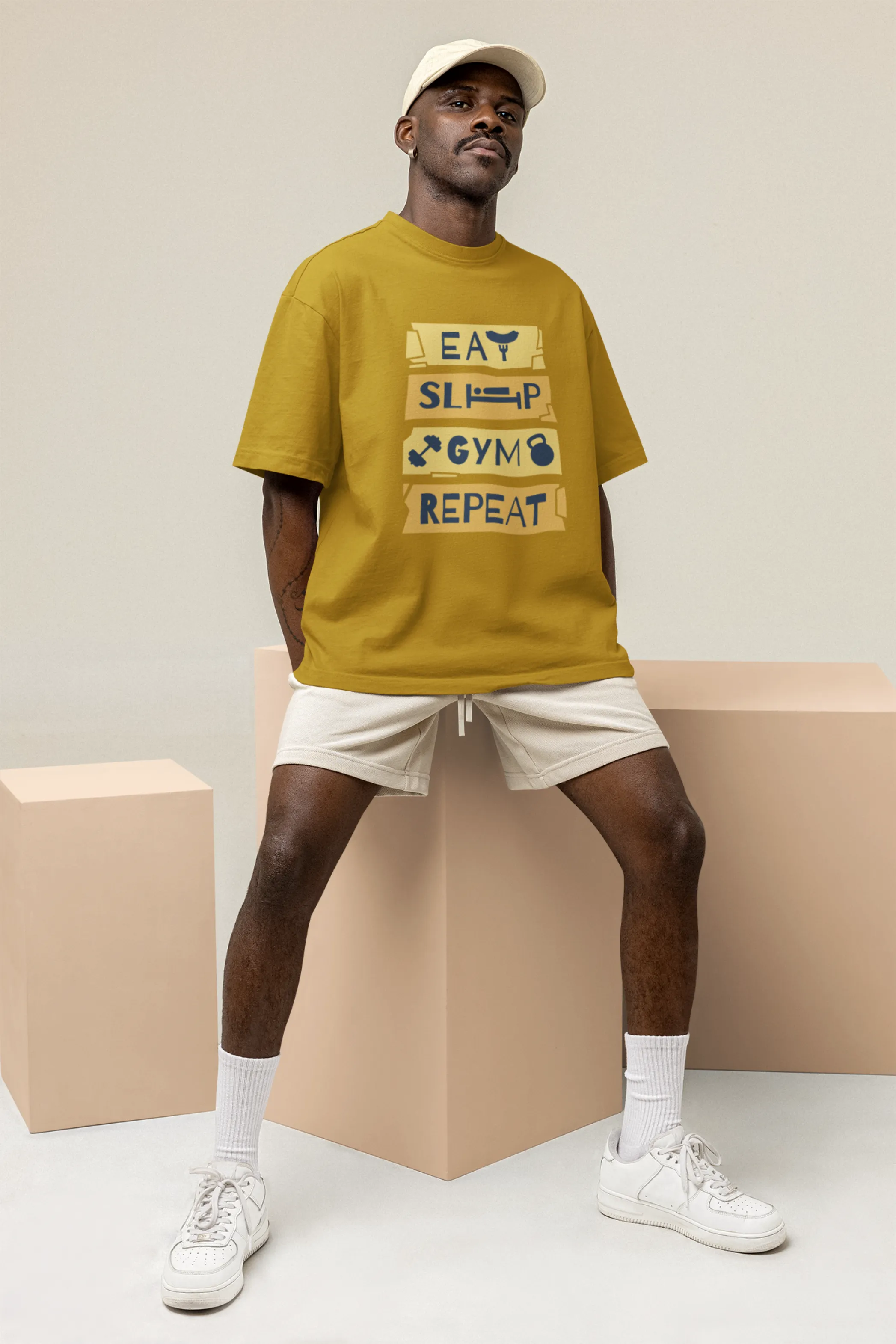 Gym Routine Printed Oversized T-shirt for Men