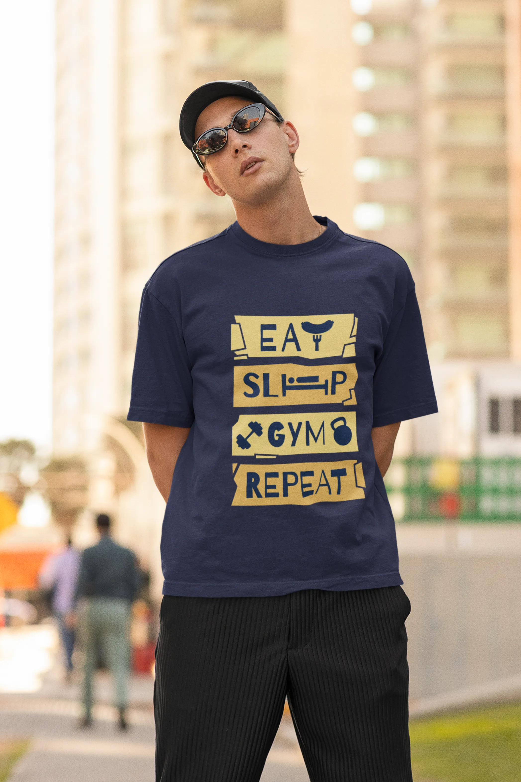 Gym Routine Printed Oversized T-shirt for Men