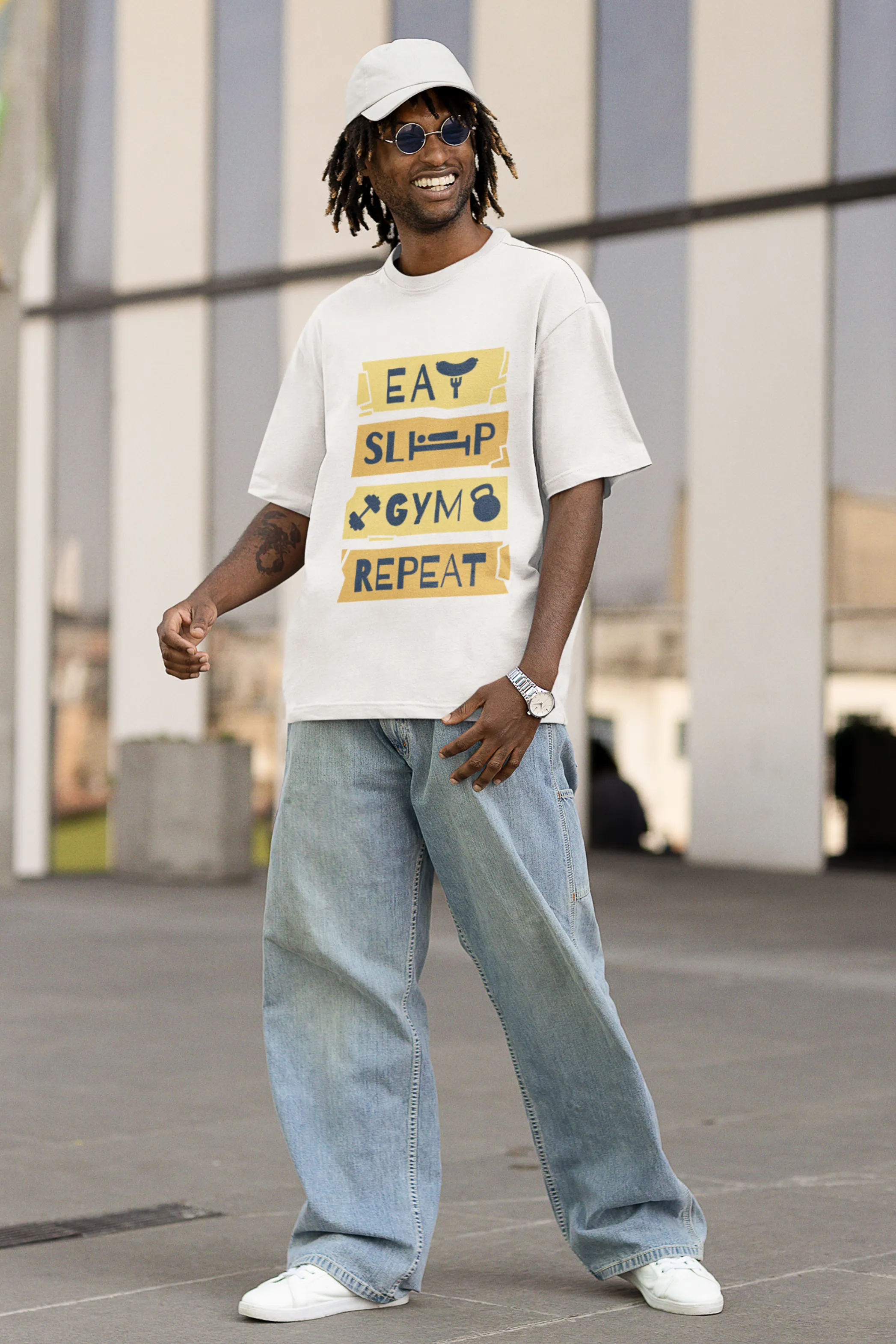 Gym Routine Printed Oversized T-shirt for Men