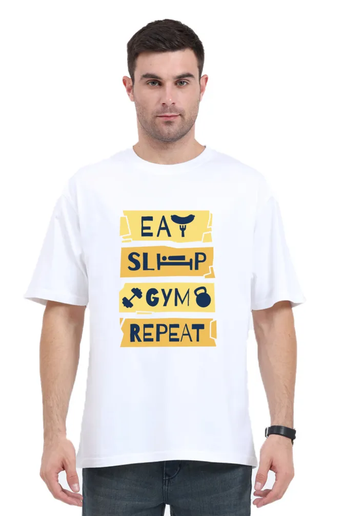 Gym Routine Printed Oversized T-shirt for Men