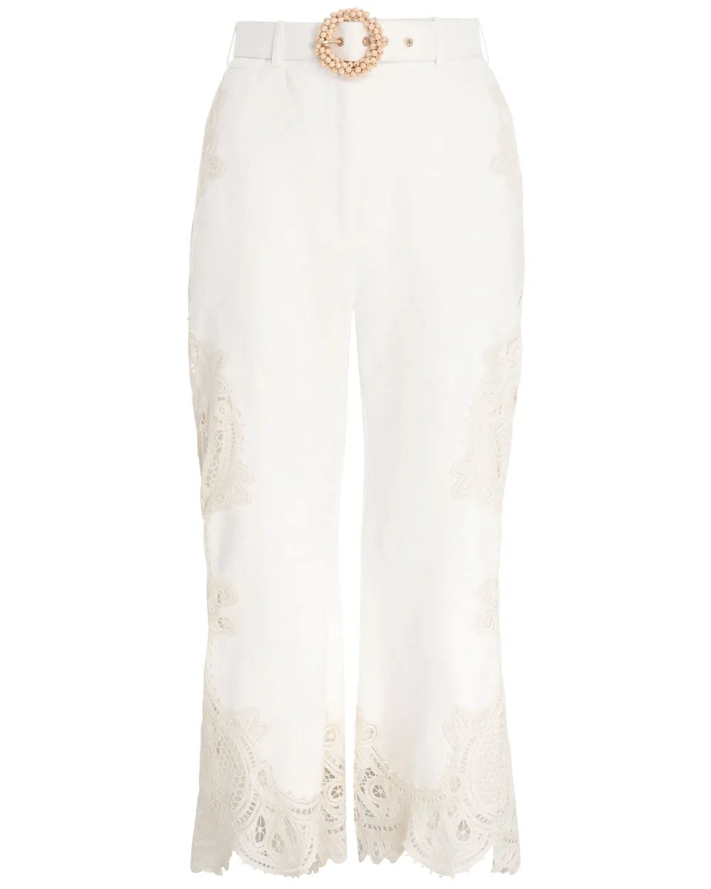 Ivory Embroidered Laurel Pant