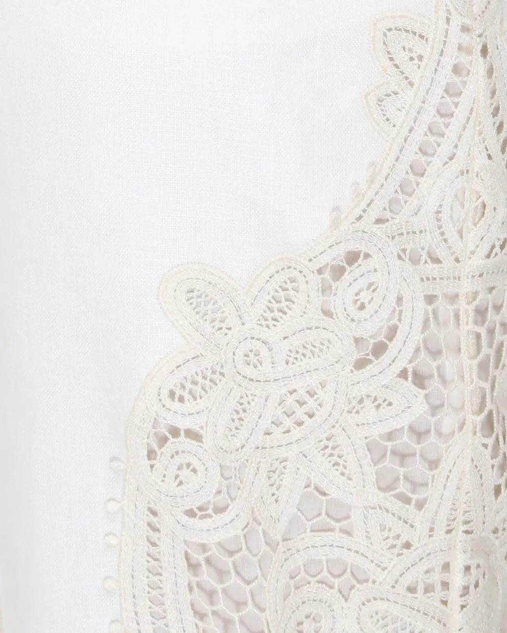 Ivory Embroidered Laurel Pant