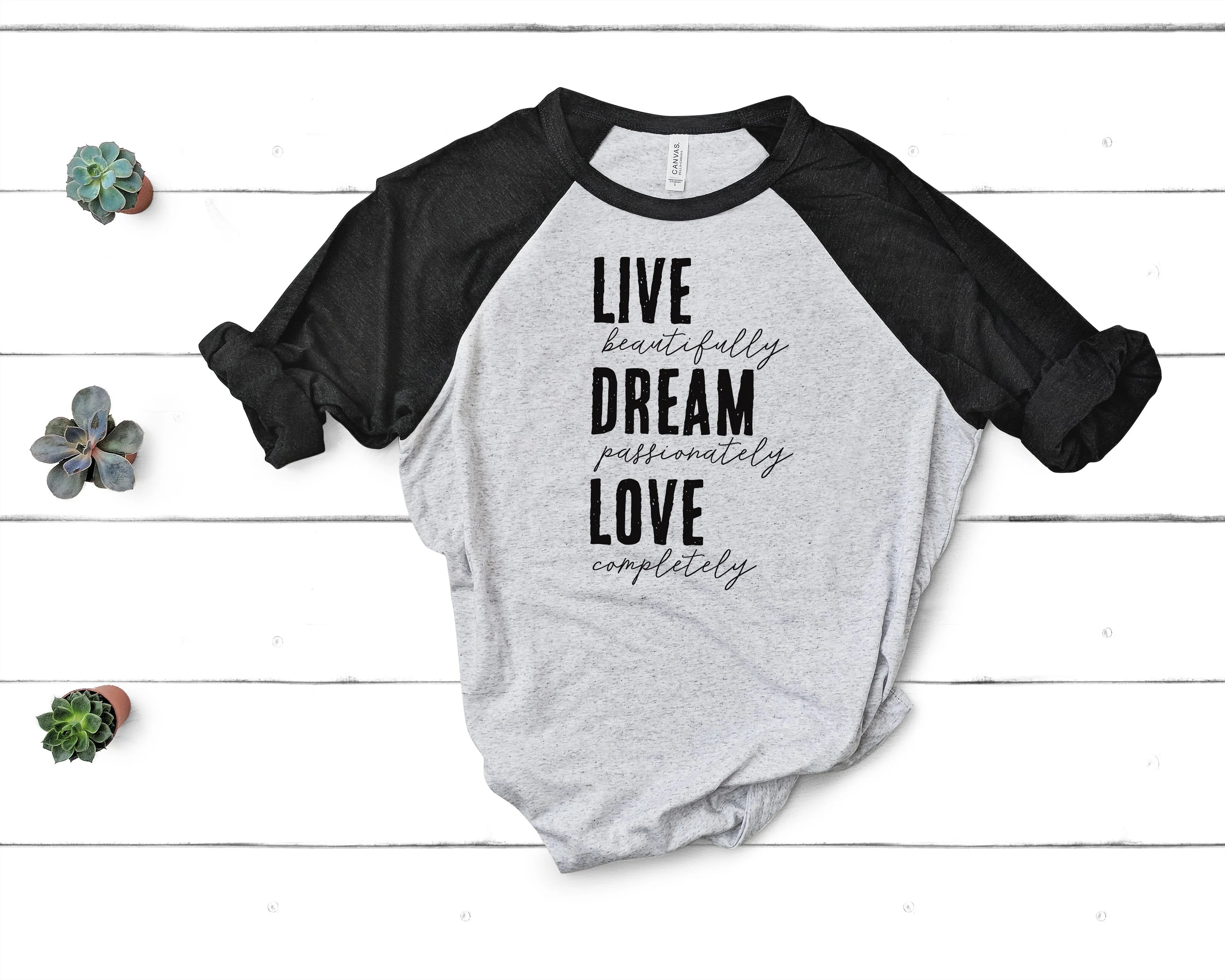 Live Dream Love Unisex Baseball TShirt